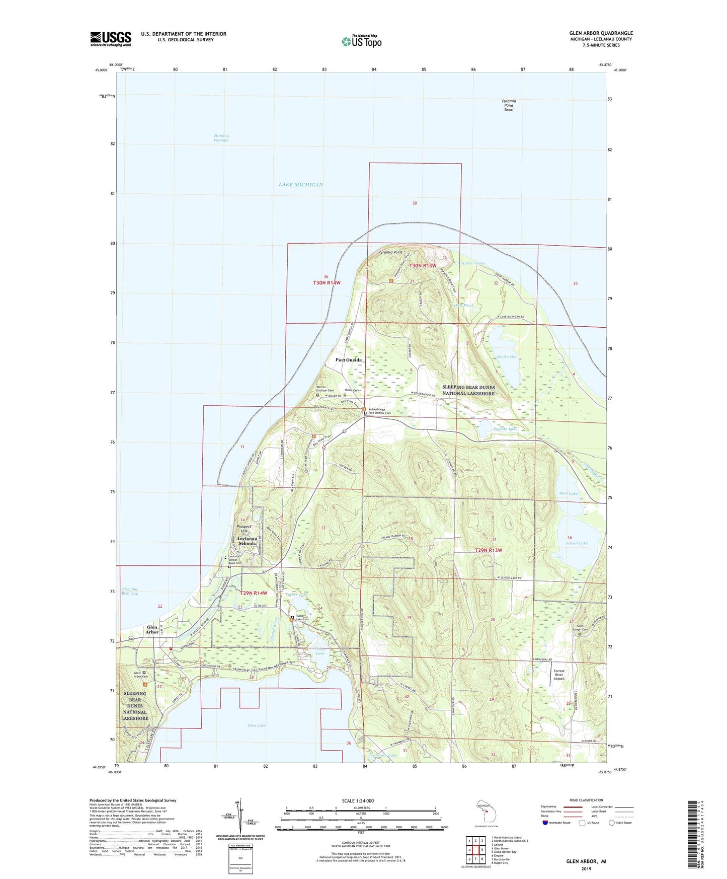 Glen Arbor Michigan US Topo Map Image