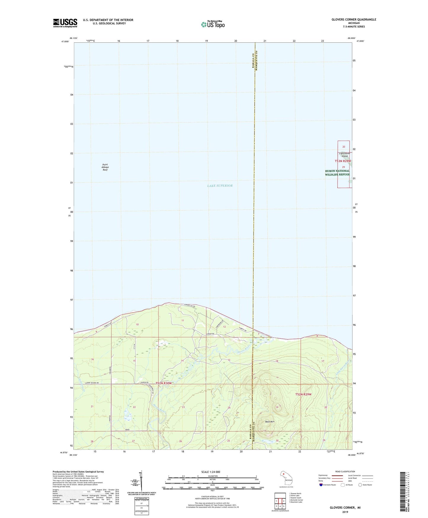 Glovers Corner Michigan US Topo Map Image
