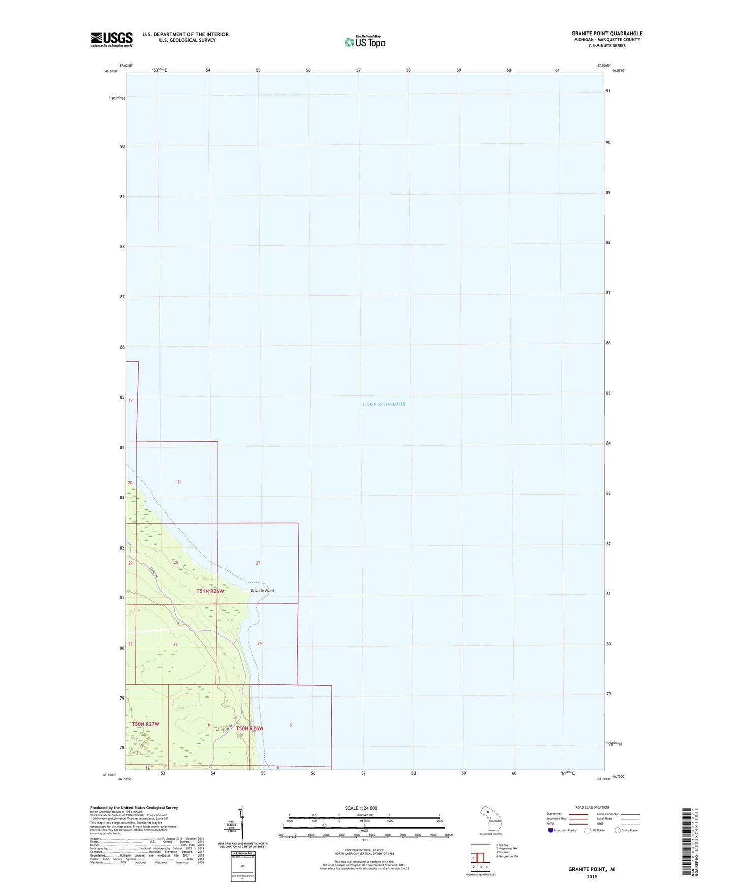 Granite Point Michigan US Topo Map Image