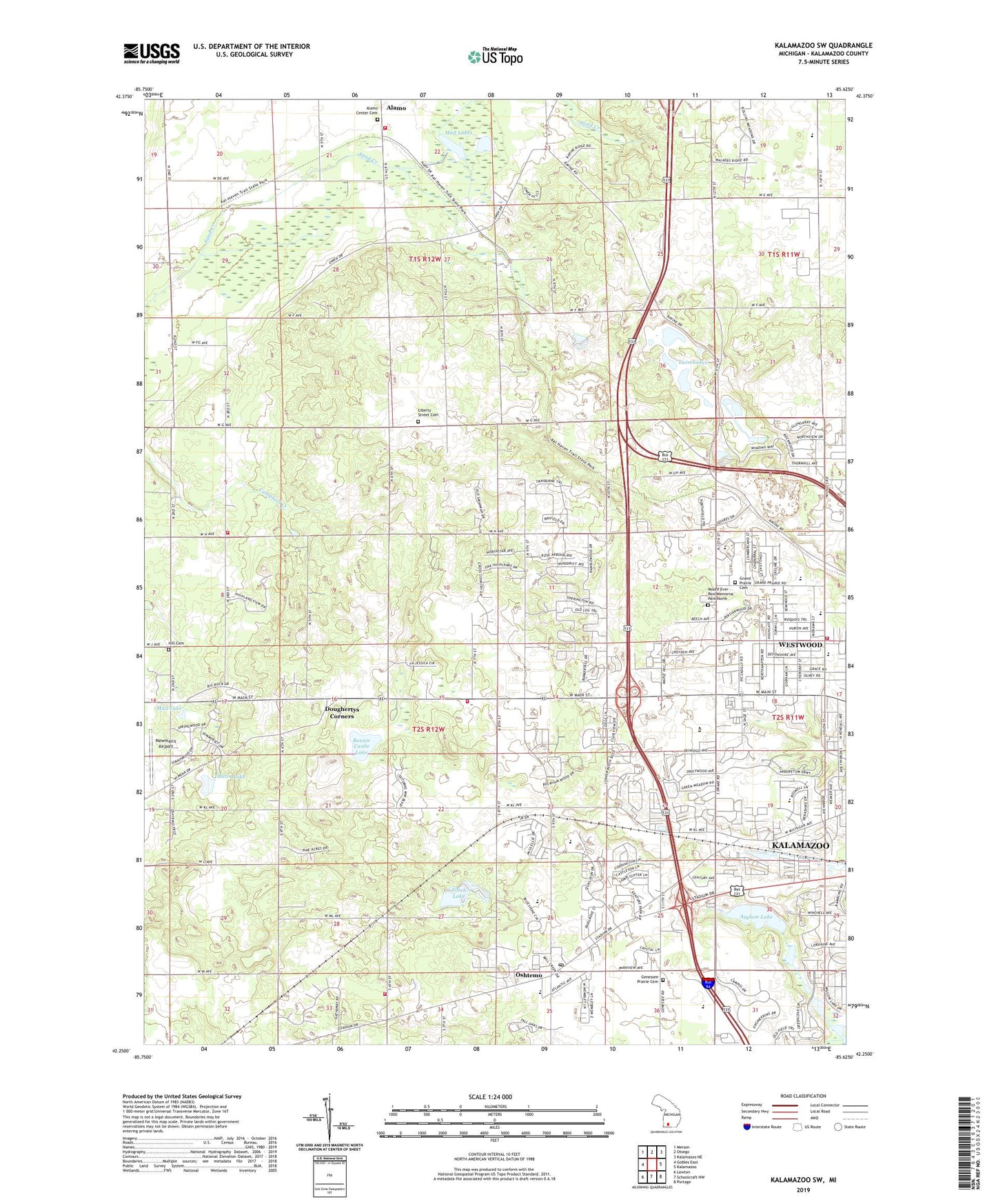 Kalamazoo SW Michigan US Topo Map Image