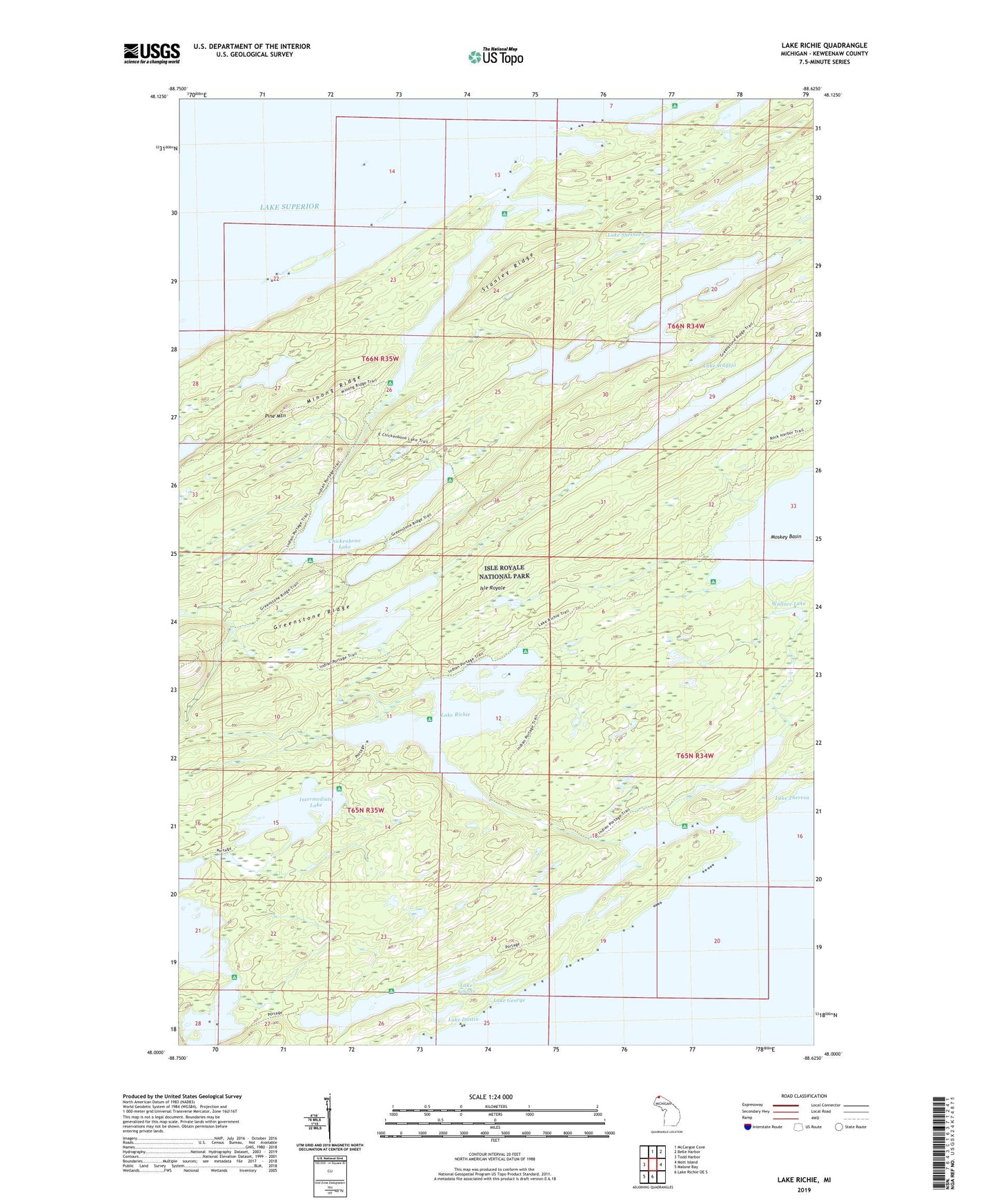 Lake Richie Michigan US Topo Map Image