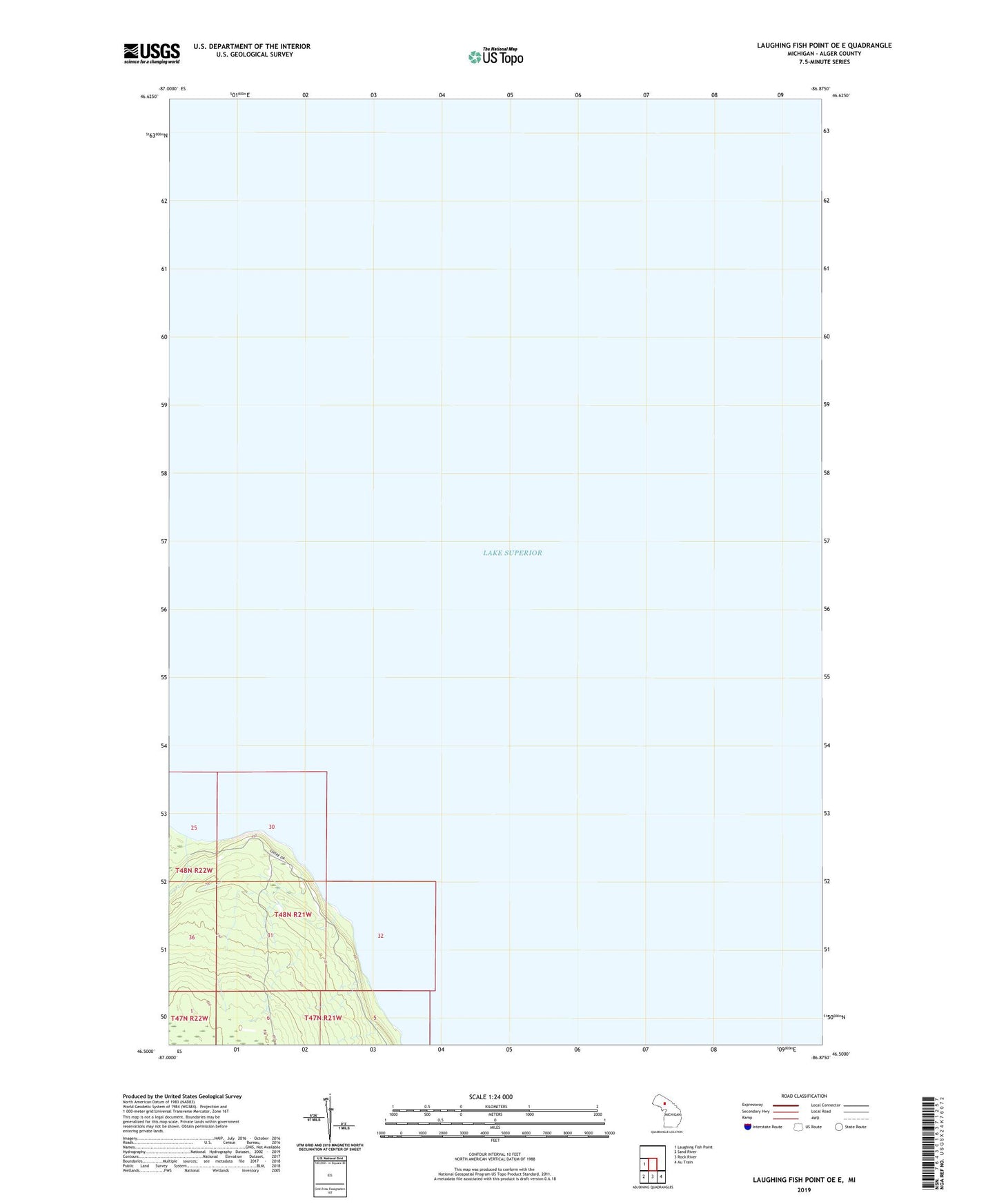 Laughing Fish Point OE E Michigan US Topo Map Image