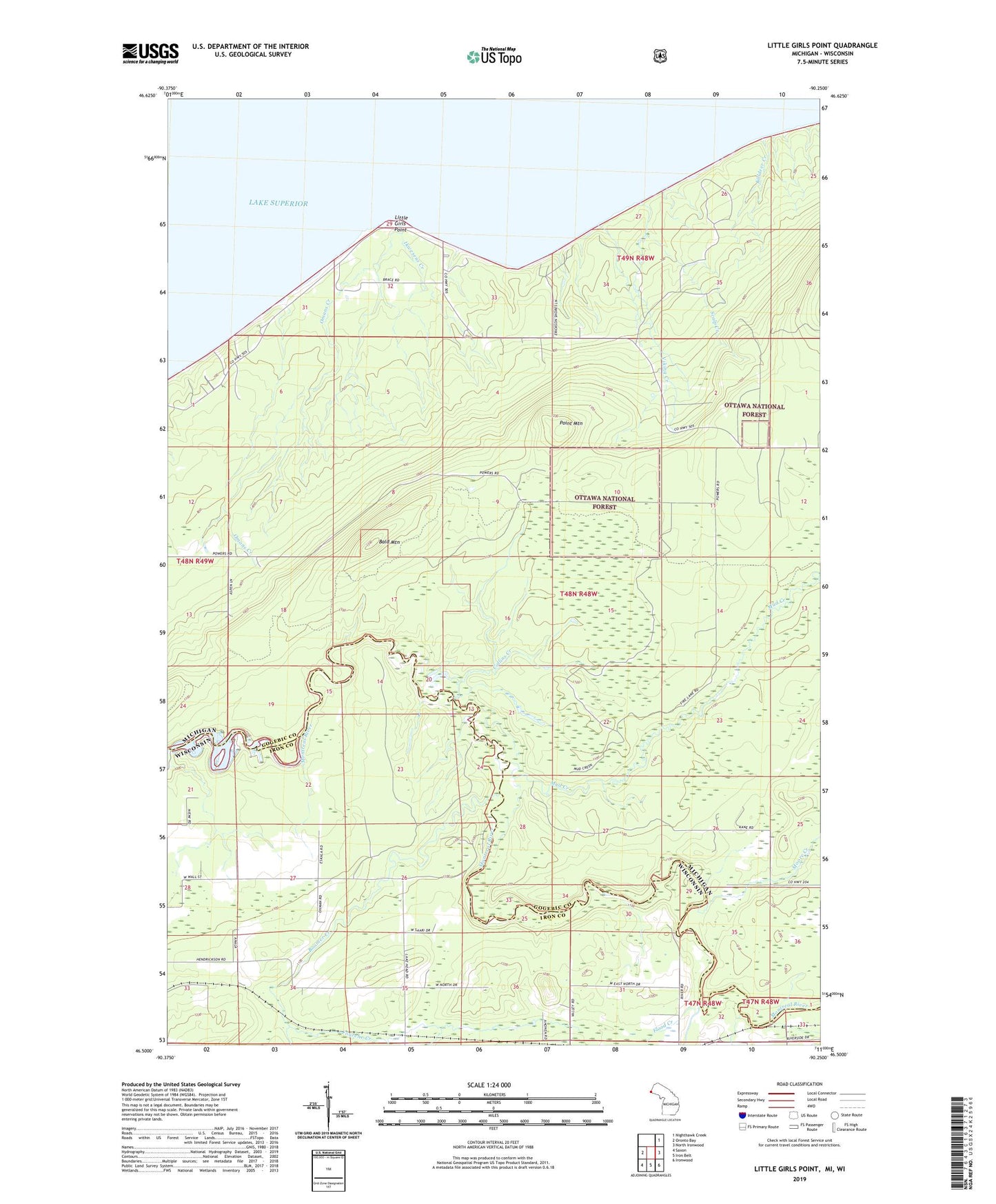 Little Girls Point Michigan US Topo Map Image