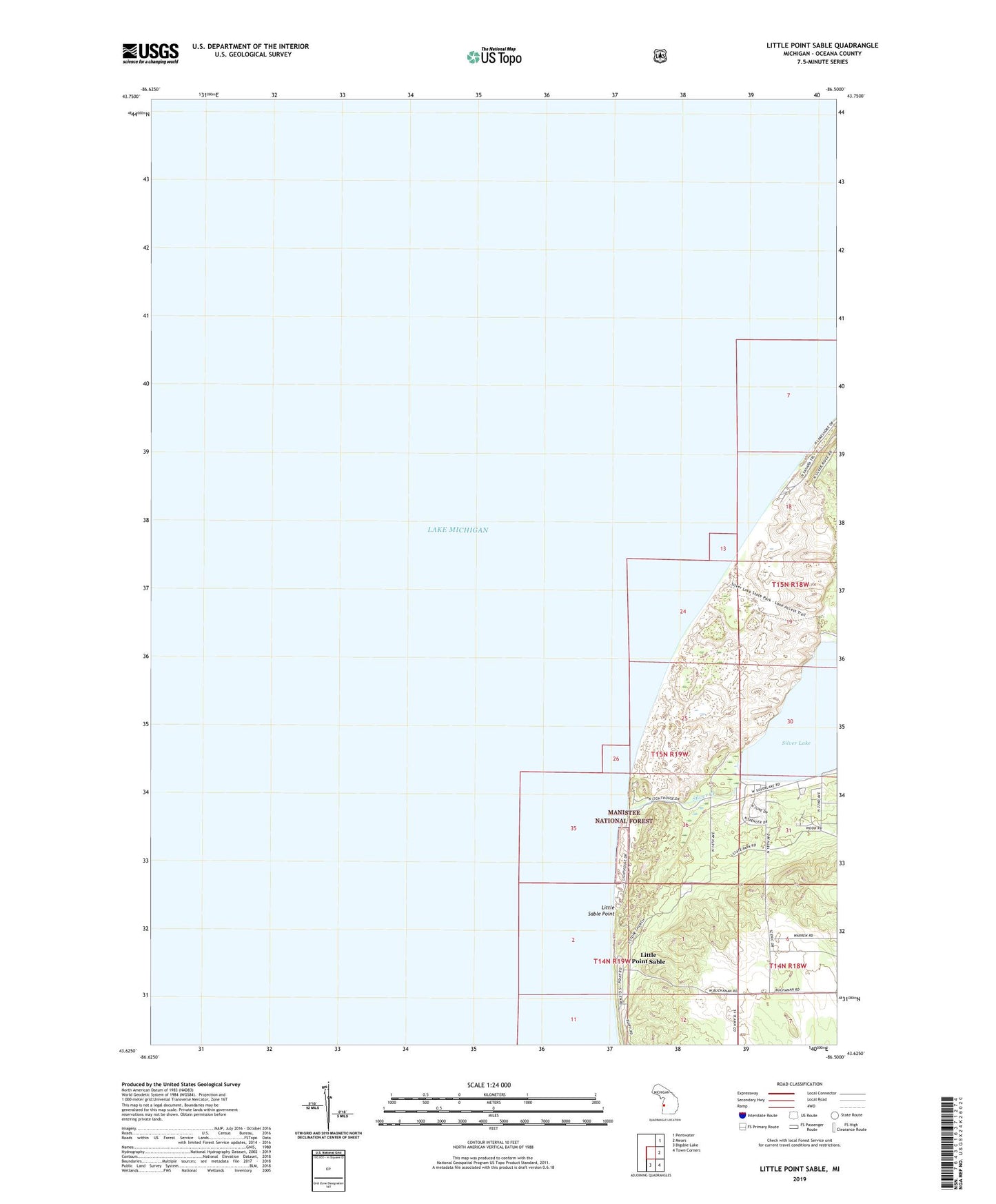 Little Point Sable Michigan US Topo Map Image