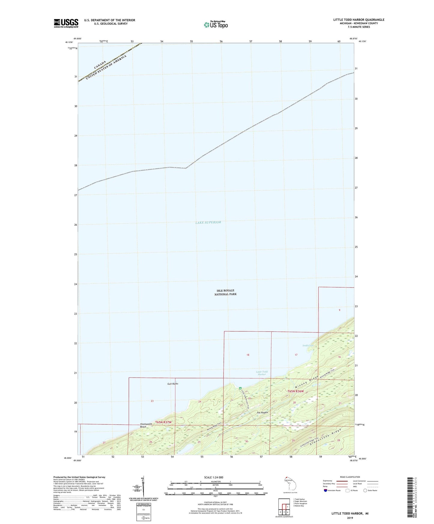 Little Todd Harbor Michigan US Topo Map Image