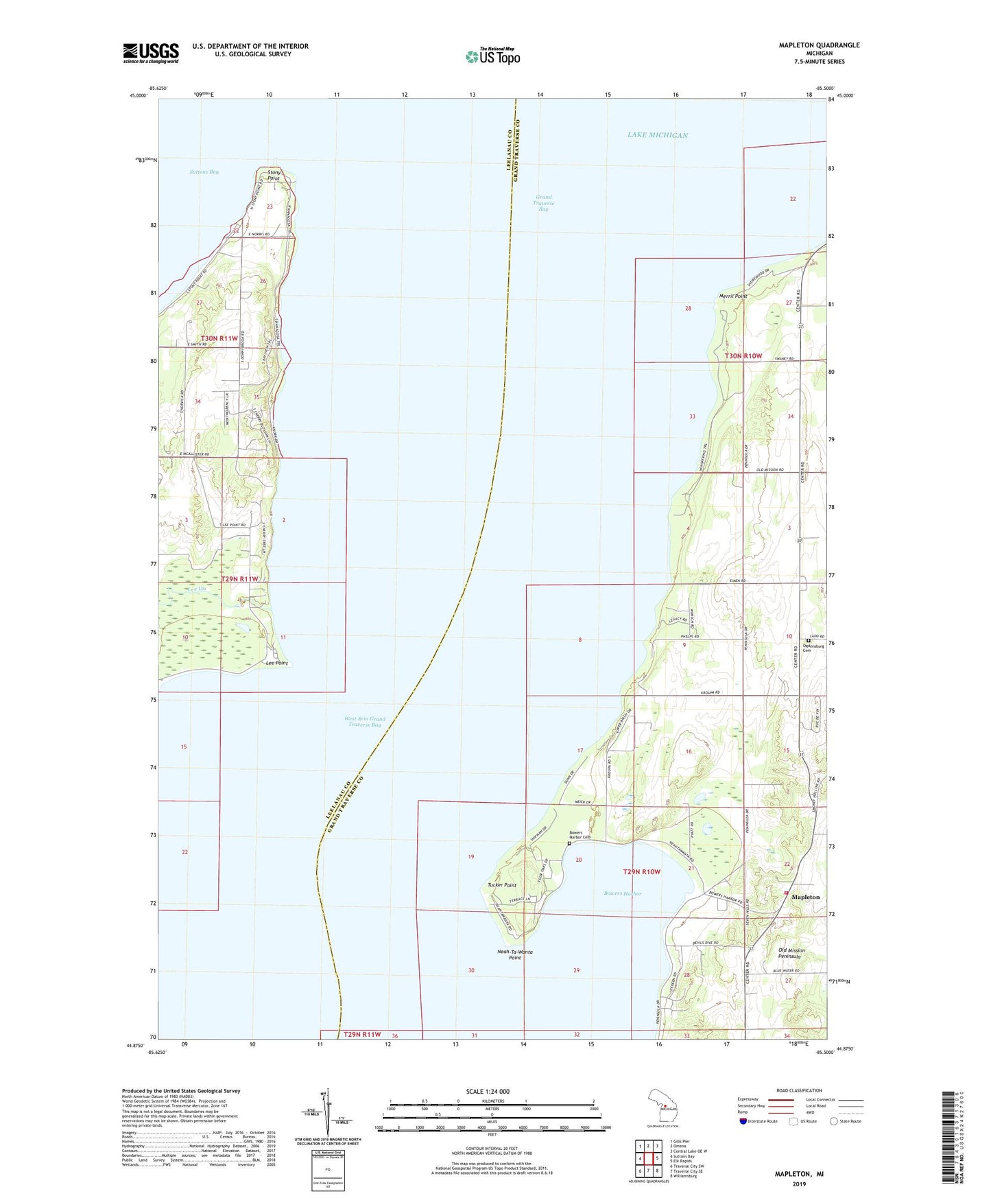 Mapleton Michigan US Topo Map Image