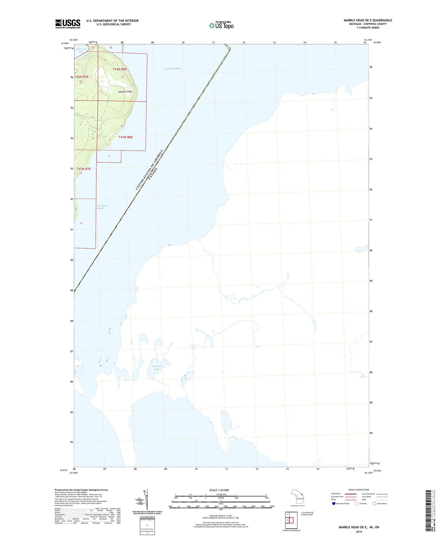 Marble Head OE E Michigan US Topo Map Image