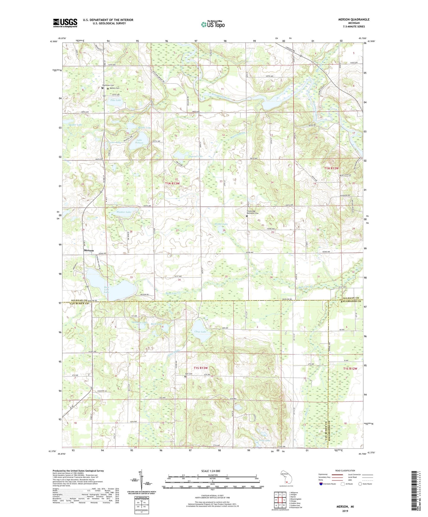 Merson Michigan US Topo Map Image