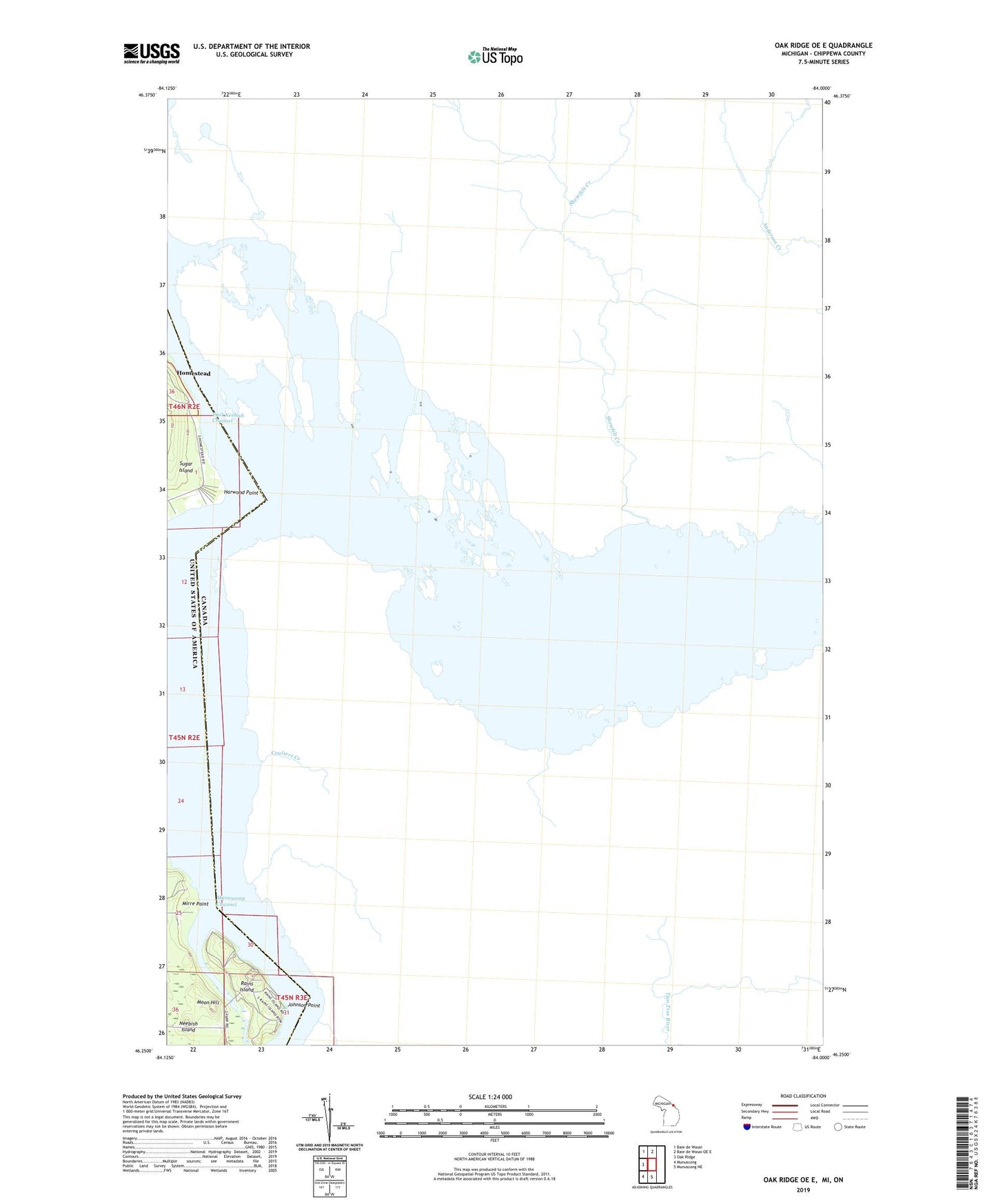 Oak Ridge OE E Michigan US Topo Map Image