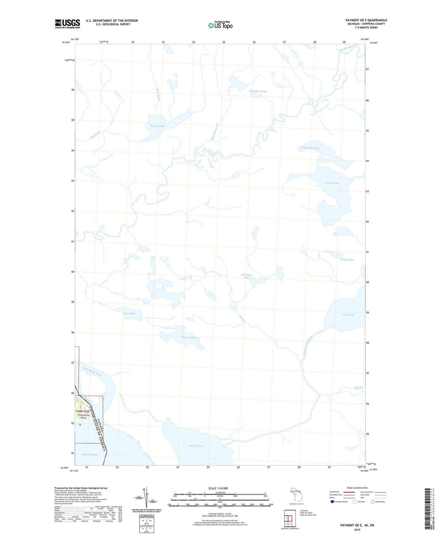Payment OE E Michigan US Topo Map Image