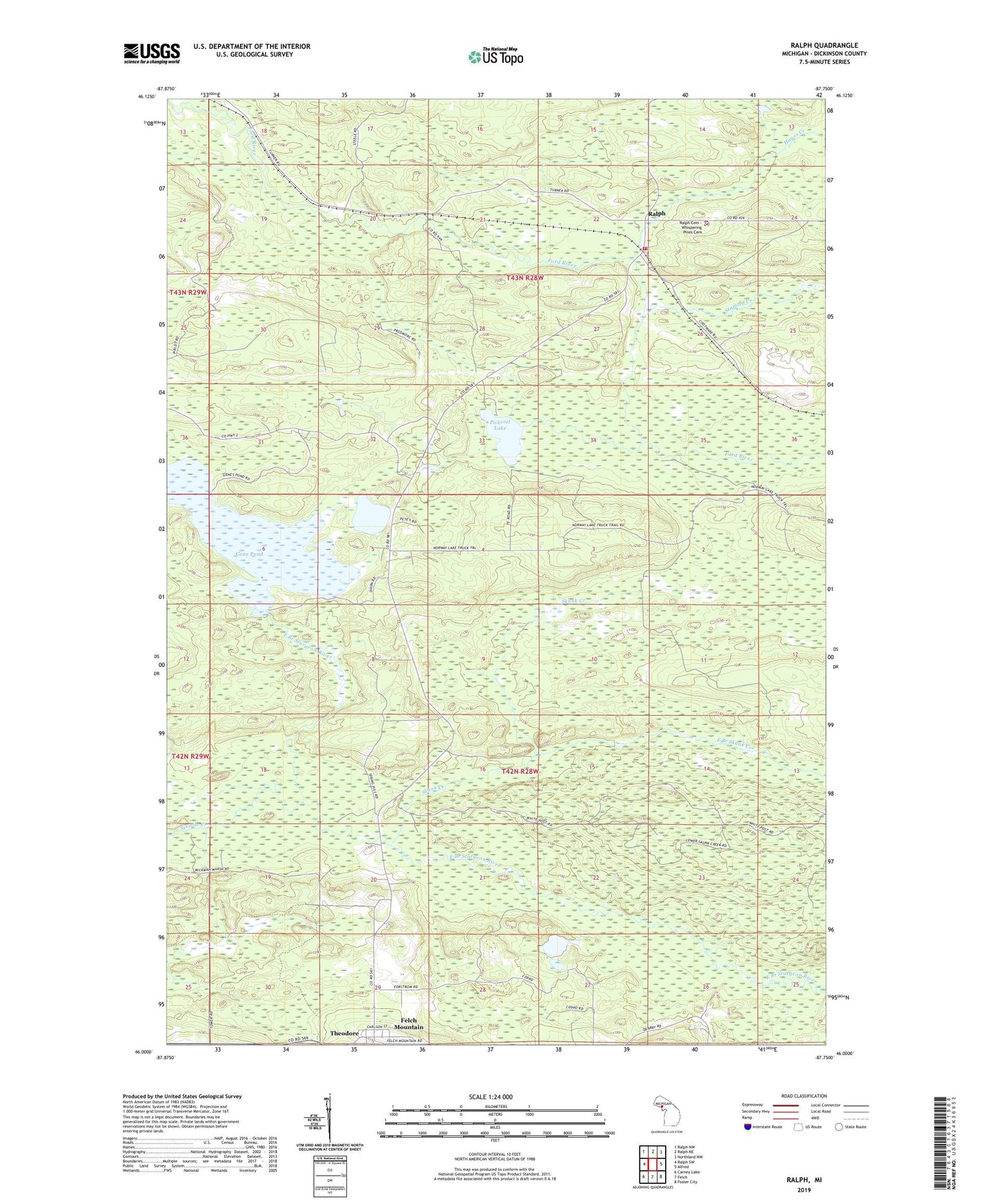 Ralph Michigan US Topo Map Image