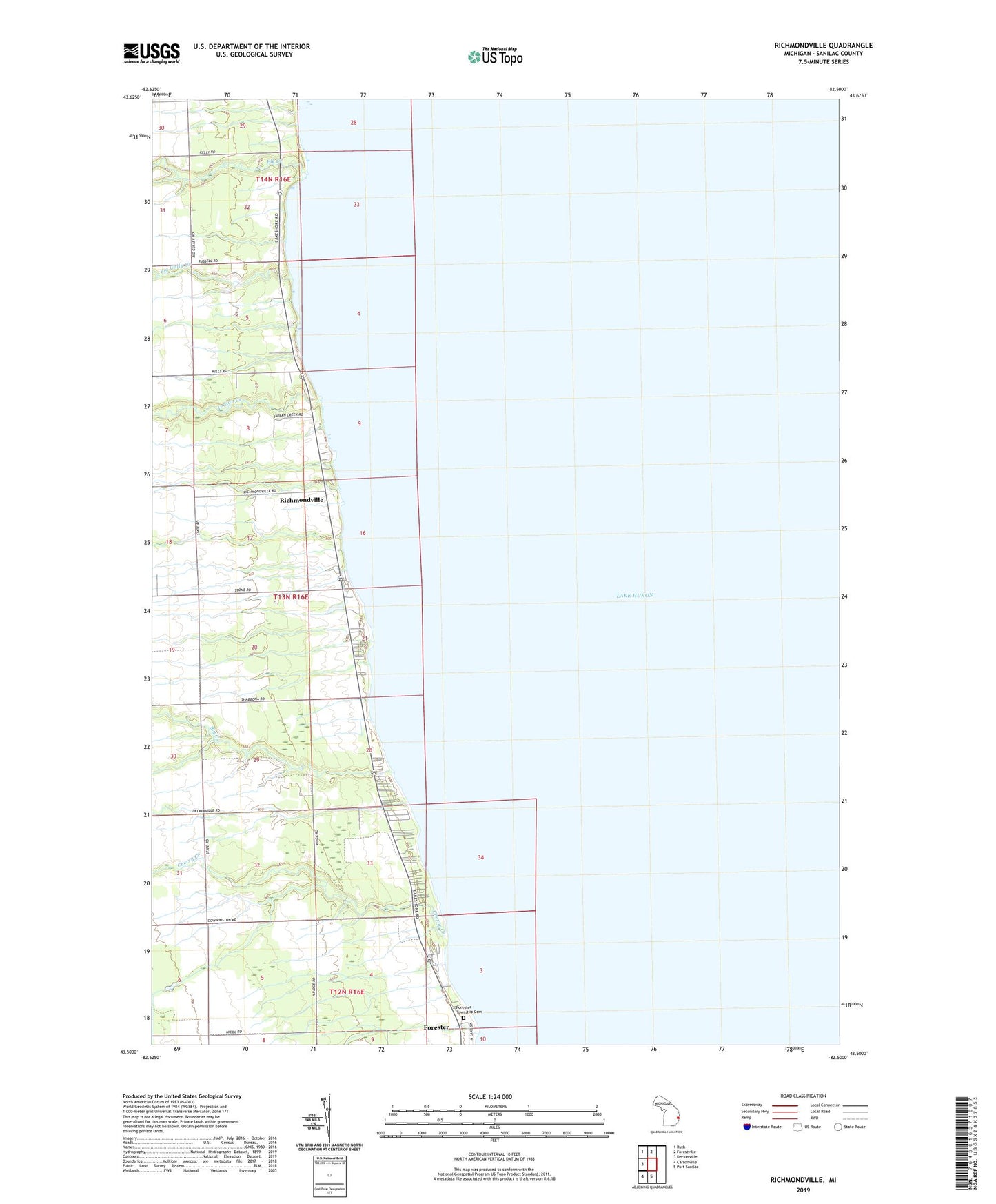 Richmondville Michigan US Topo Map Image