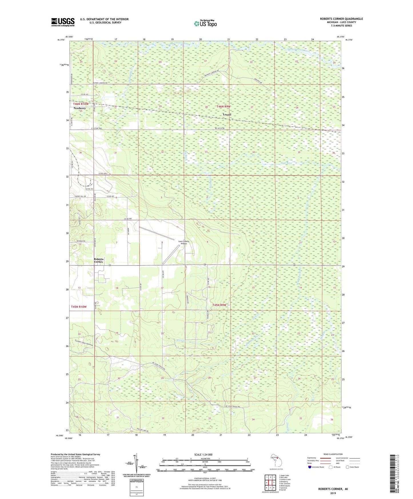 Roberts Corner Michigan US Topo Map Image