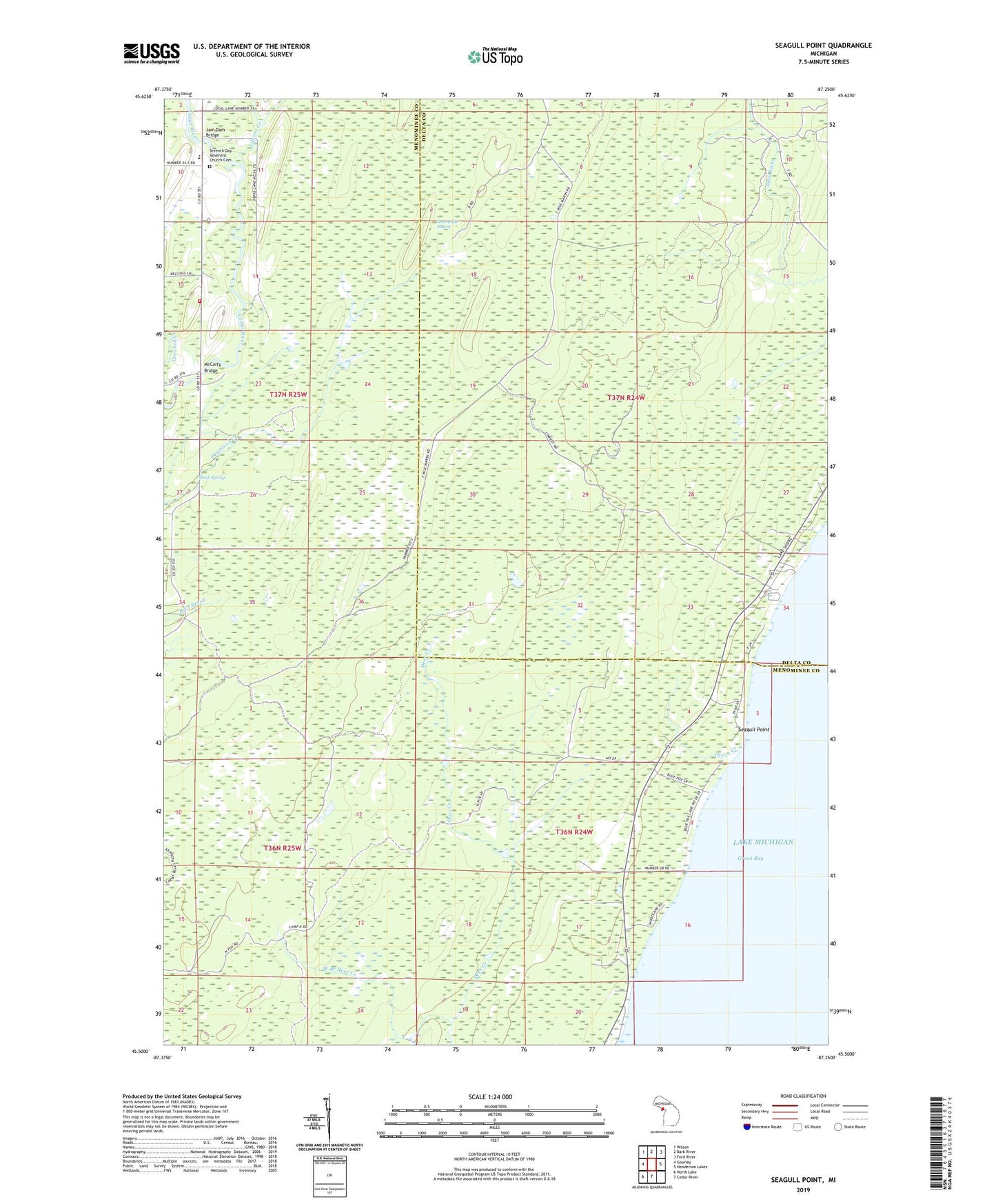 Seagull Point Michigan US Topo Map Image