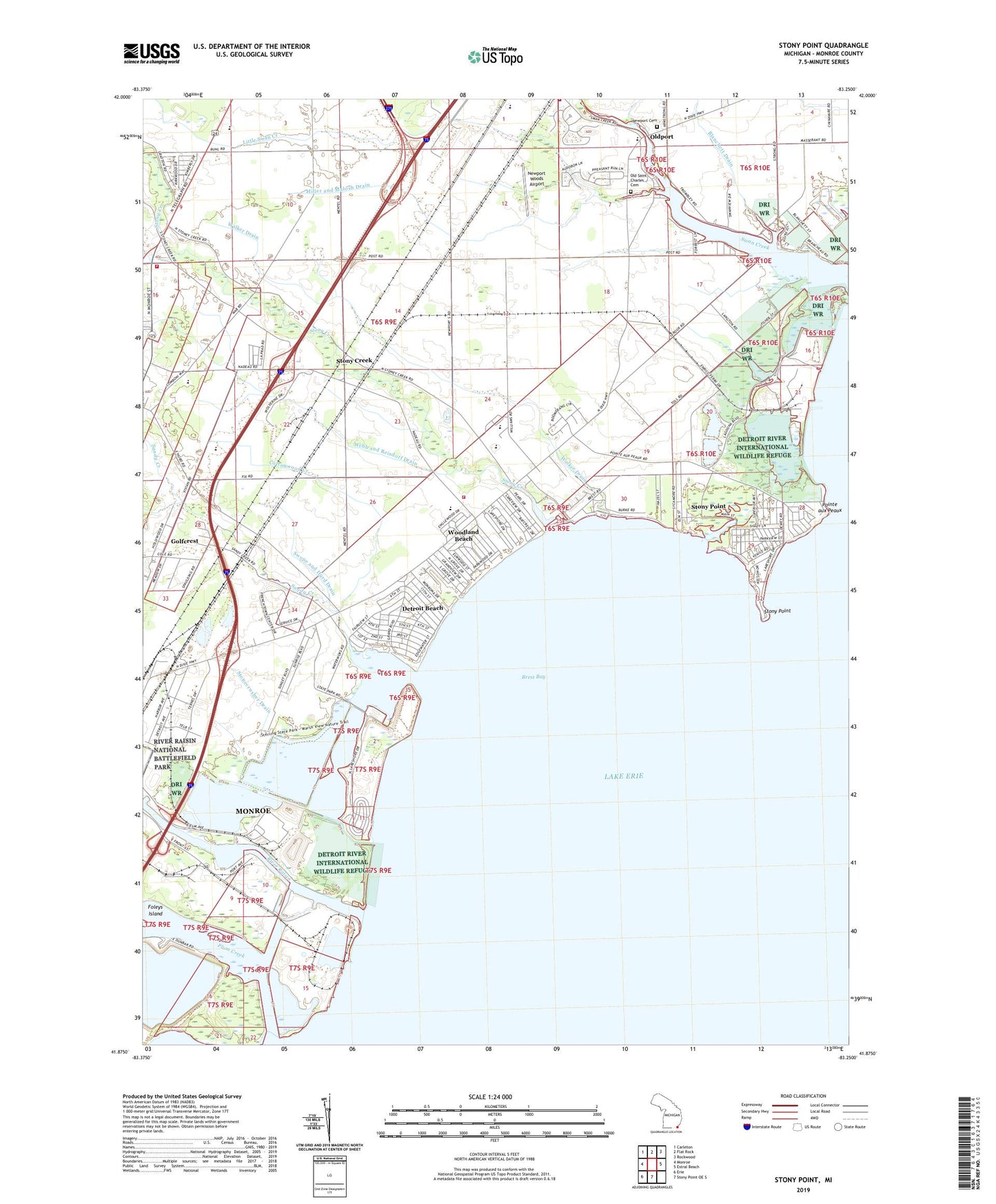 Stony Point Michigan US Topo Map Image
