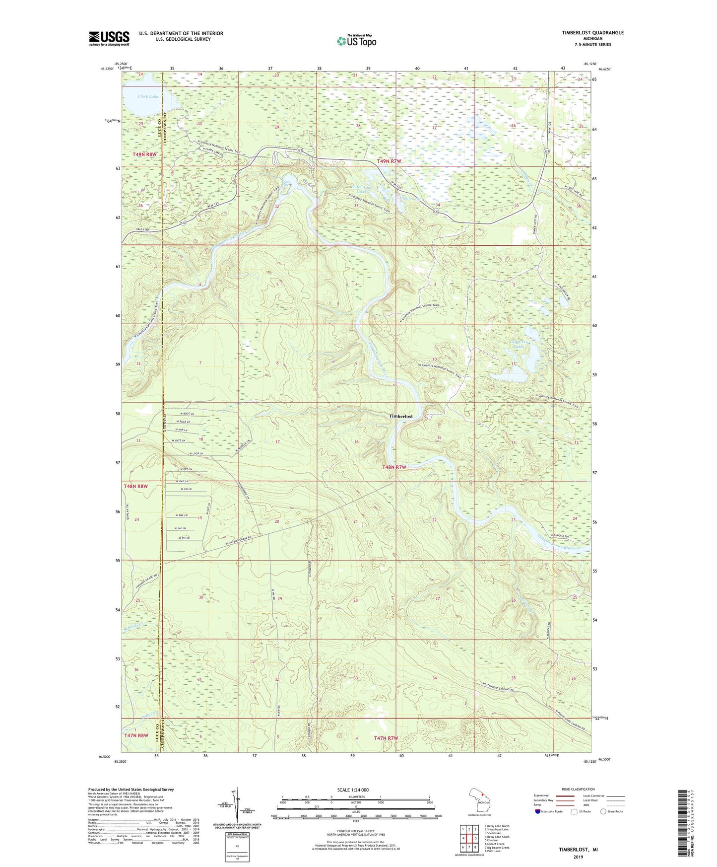 Timberlost Michigan US Topo Map Image