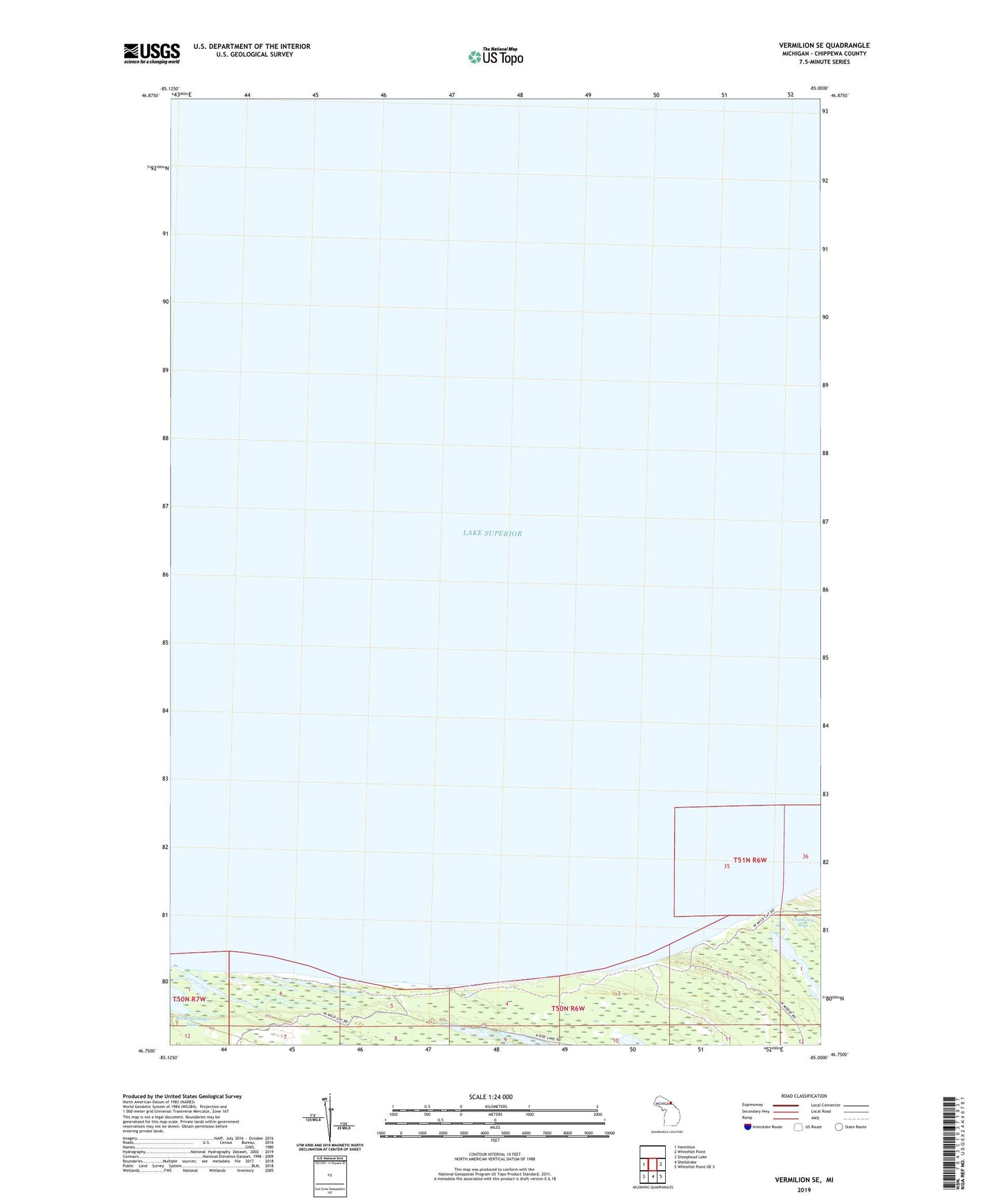 Vermilion SE Michigan US Topo Map Image