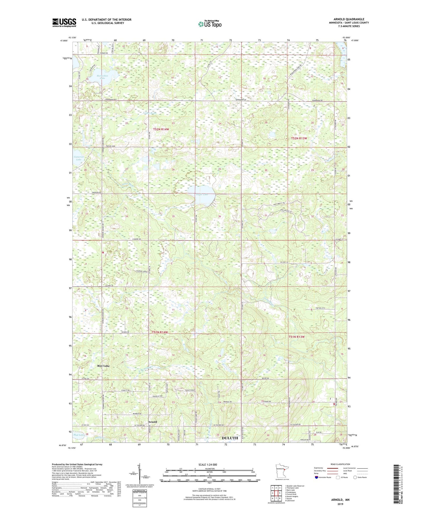Arnold Minnesota US Topo Map Image