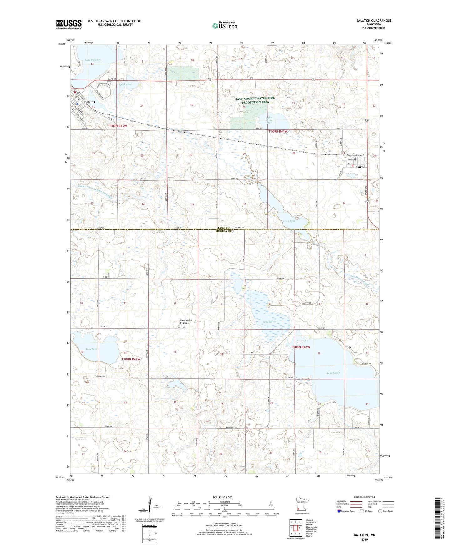 Balaton Minnesota US Topo Map Image