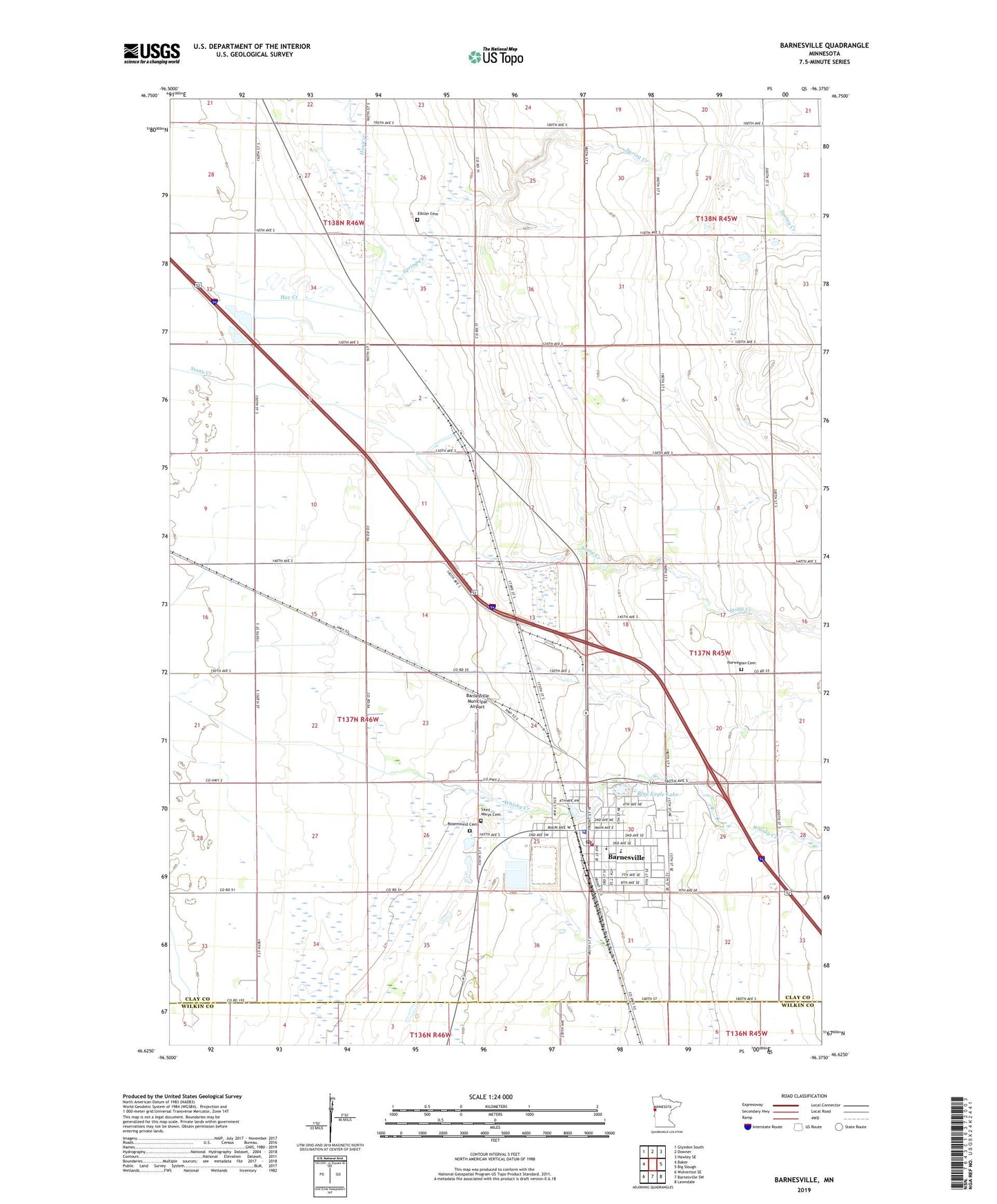Barnesville Minnesota US Topo Map Image