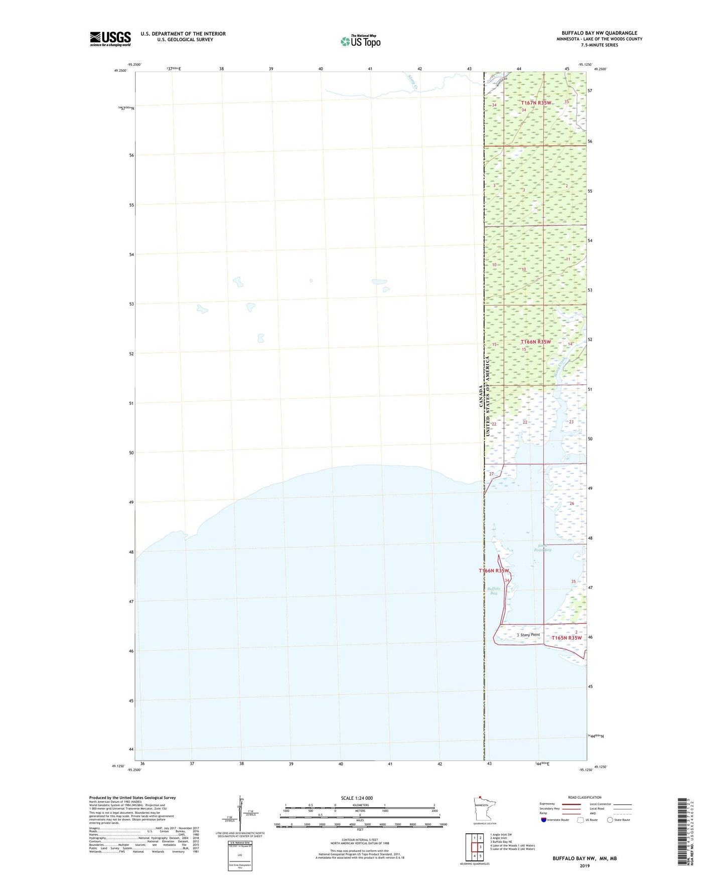 Buffalo Bay NW Minnesota US Topo Map Image