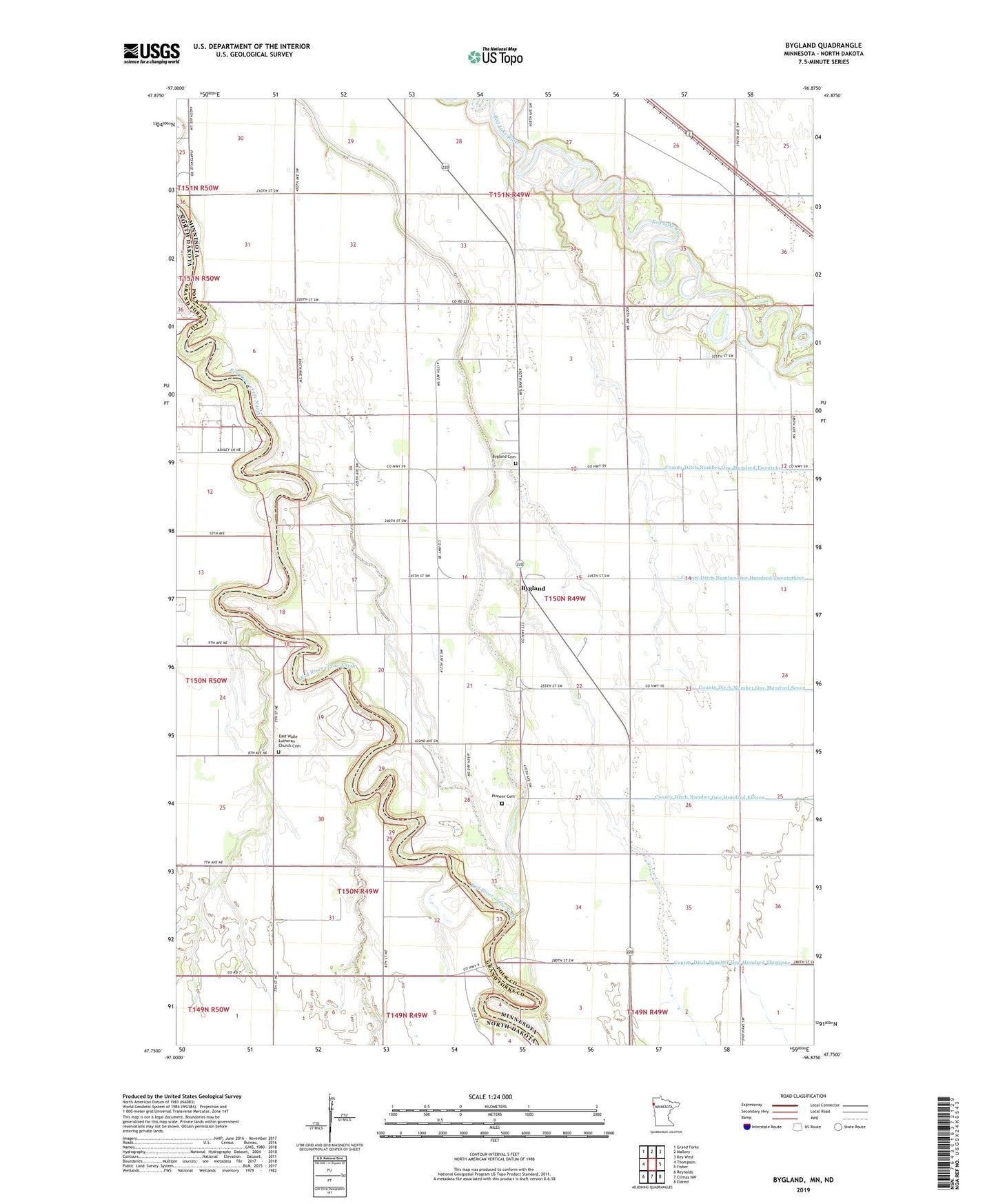 Bygland Minnesota US Topo Map Image