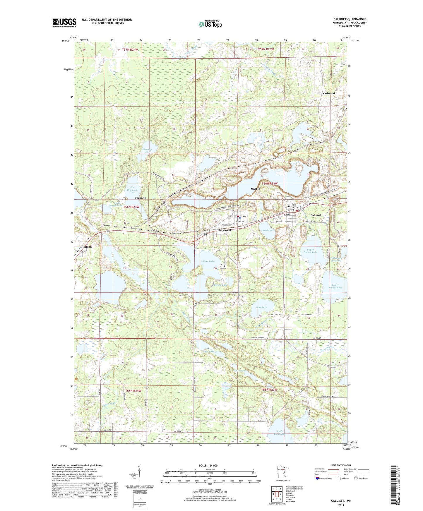 Calumet Minnesota US Topo Map Image