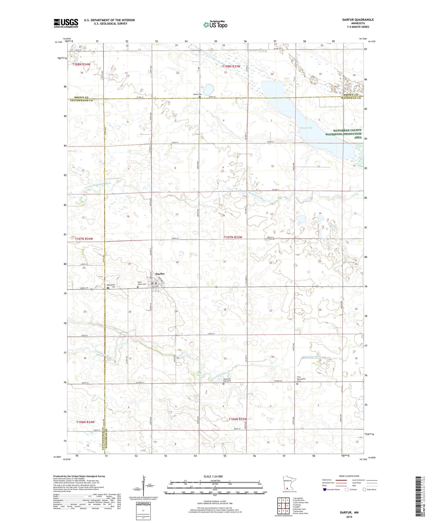 Darfur Minnesota US Topo Map Image