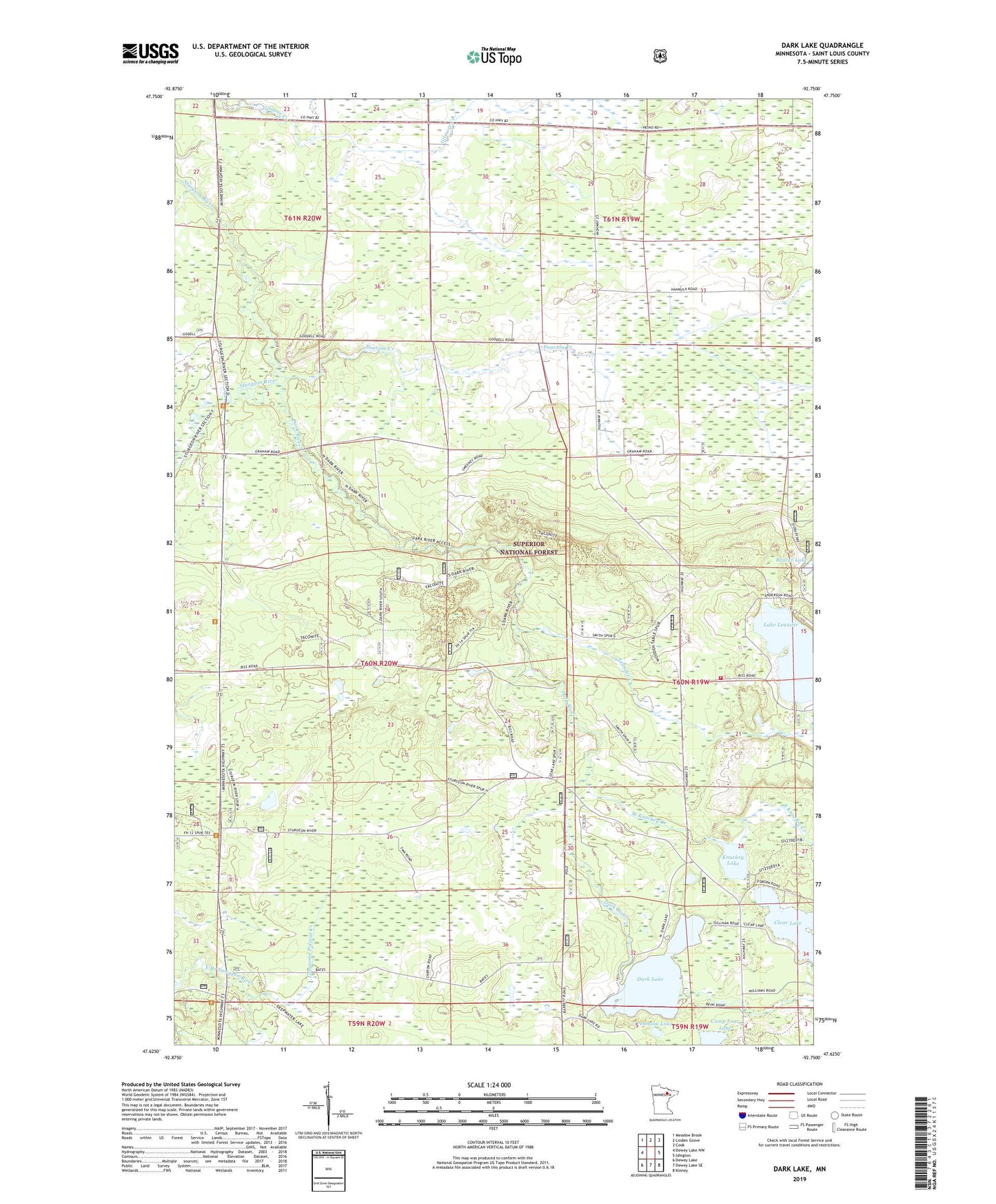 Dark Lake Minnesota US Topo Map Image