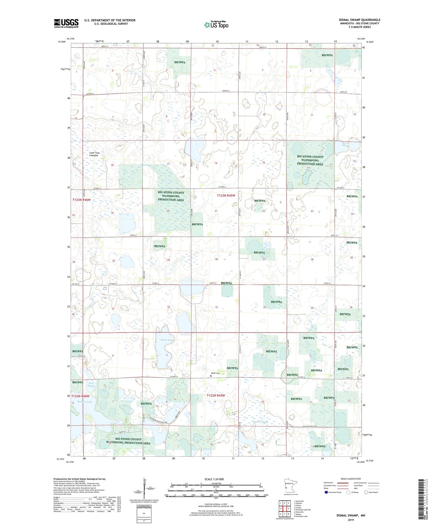 Dismal Swamp Minnesota US Topo Map Image