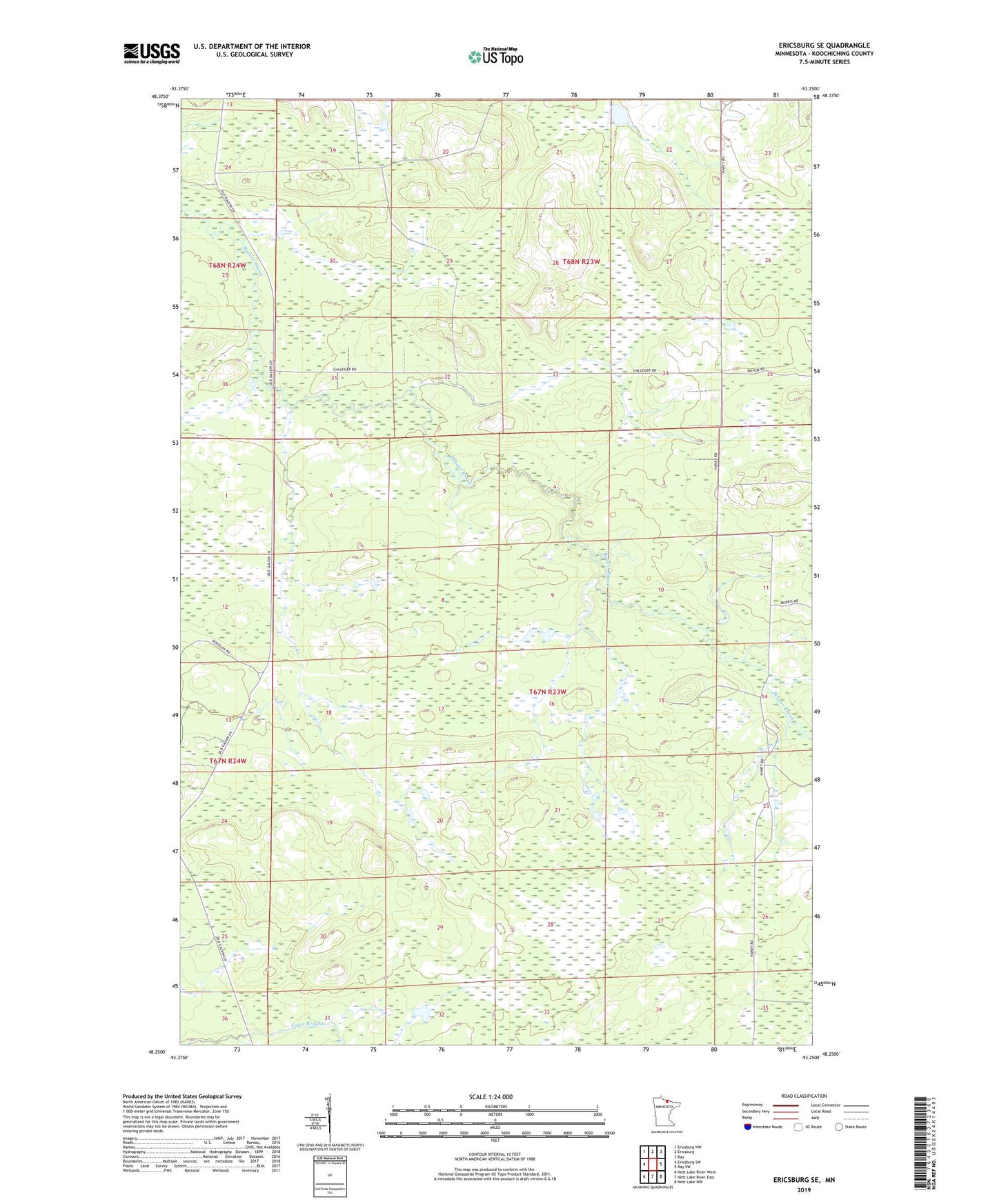 Ericsburg SE Minnesota US Topo Map Image