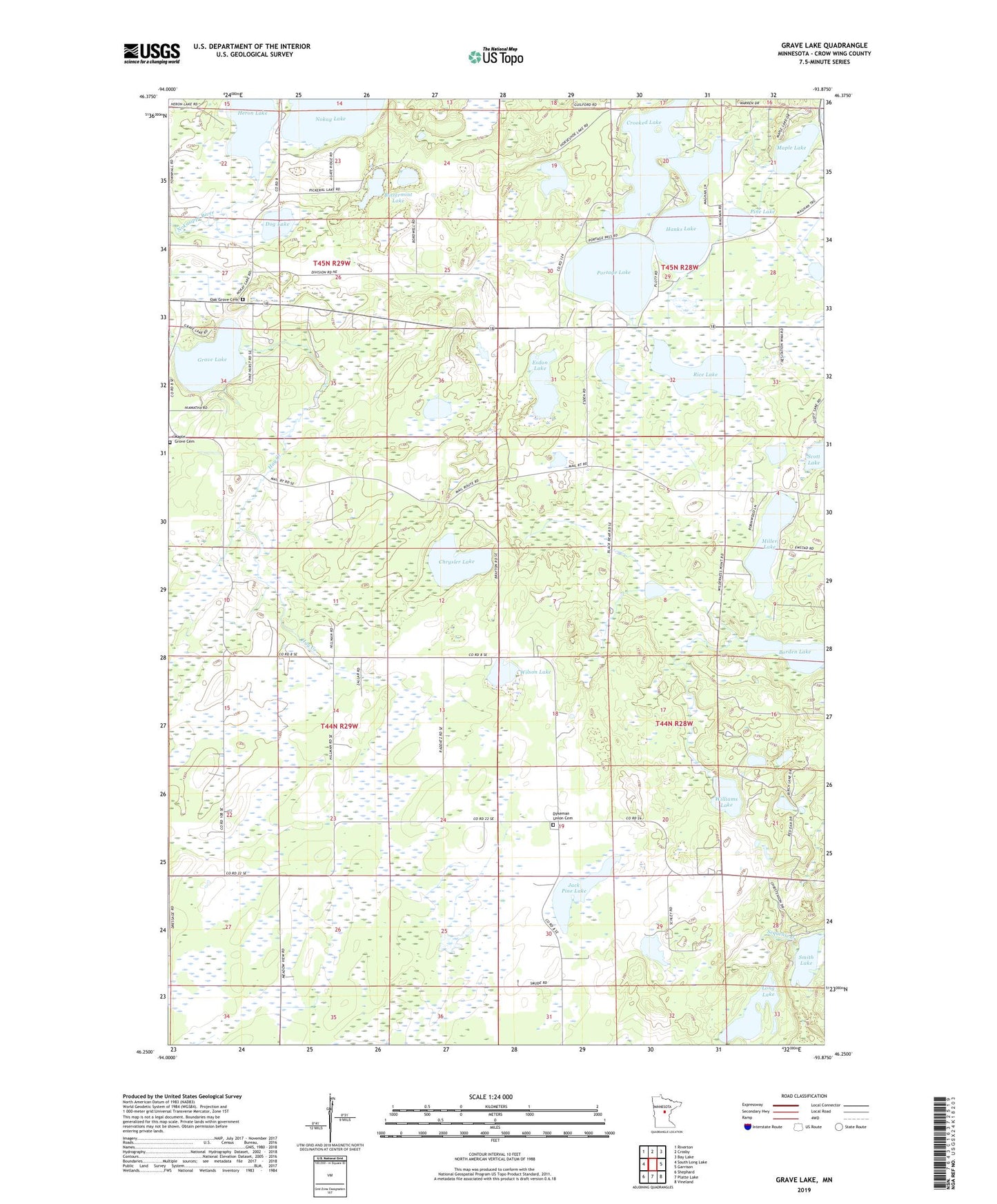 Grave Lake Minnesota US Topo Map Image