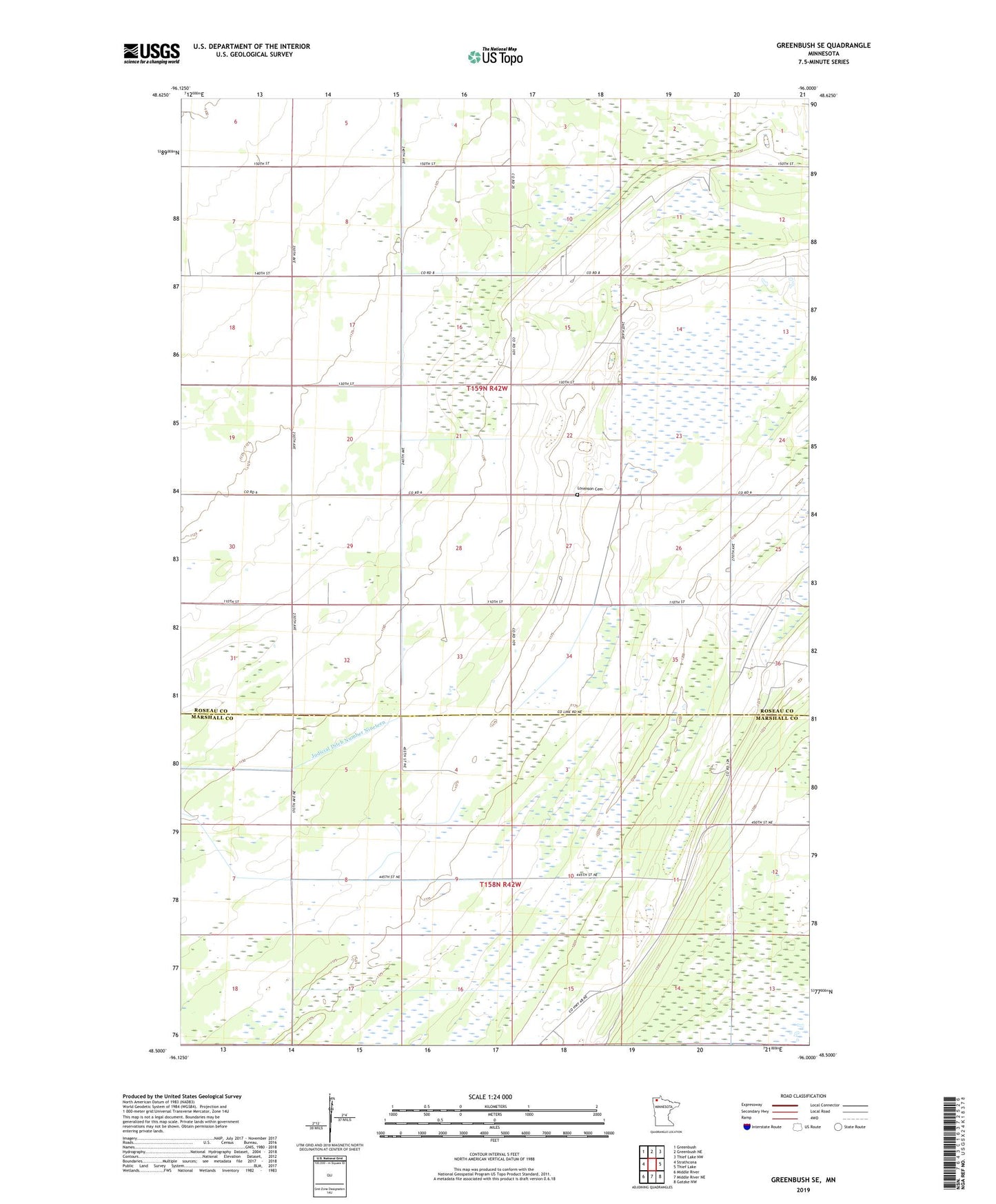 Greenbush SE Minnesota US Topo Map Image