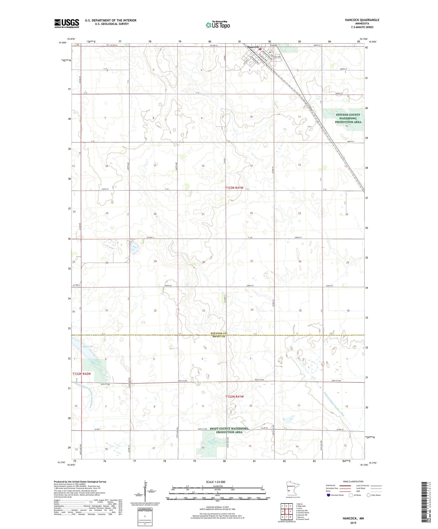Hancock Minnesota US Topo Map Image