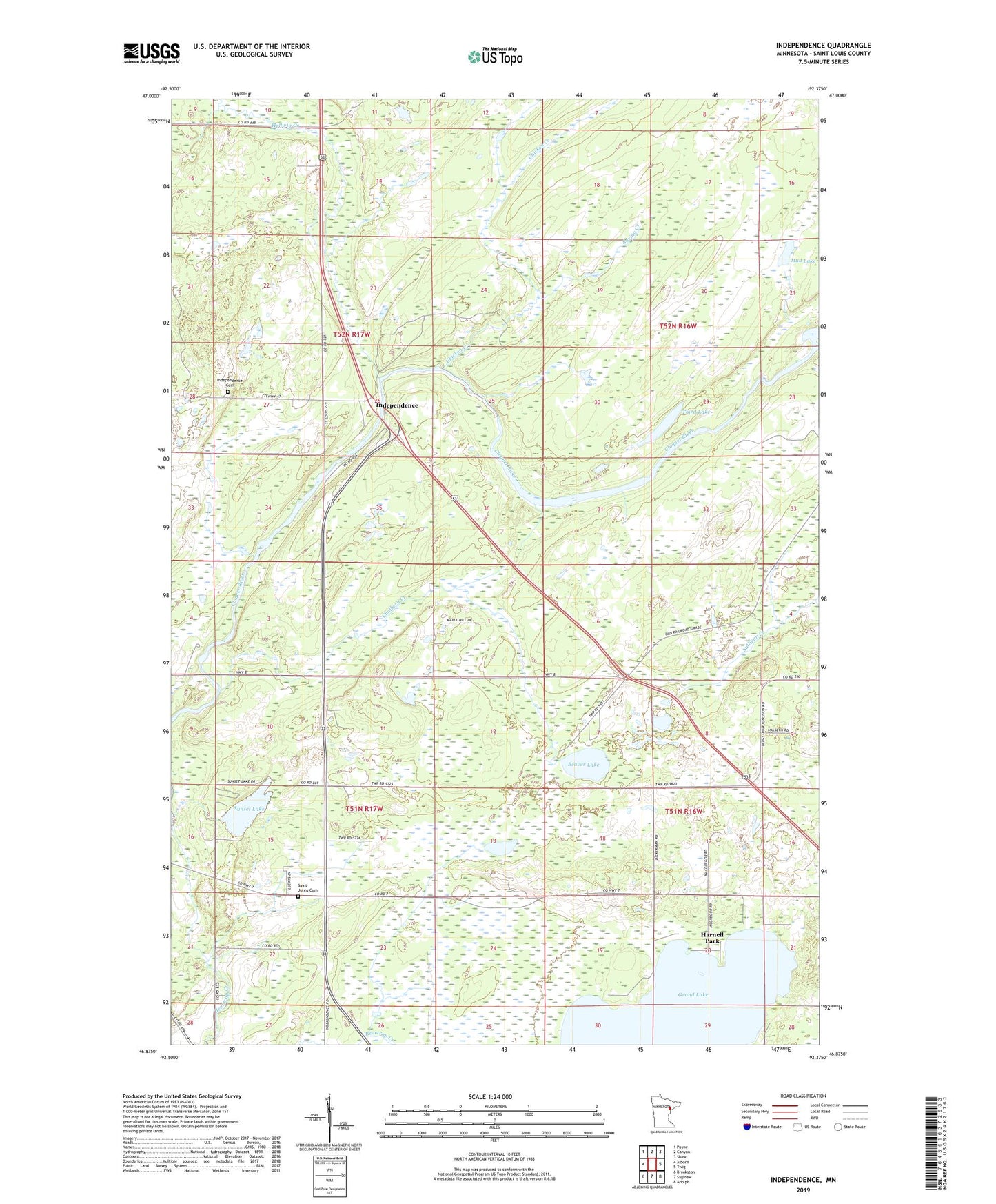 Independence Minnesota US Topo Map Image