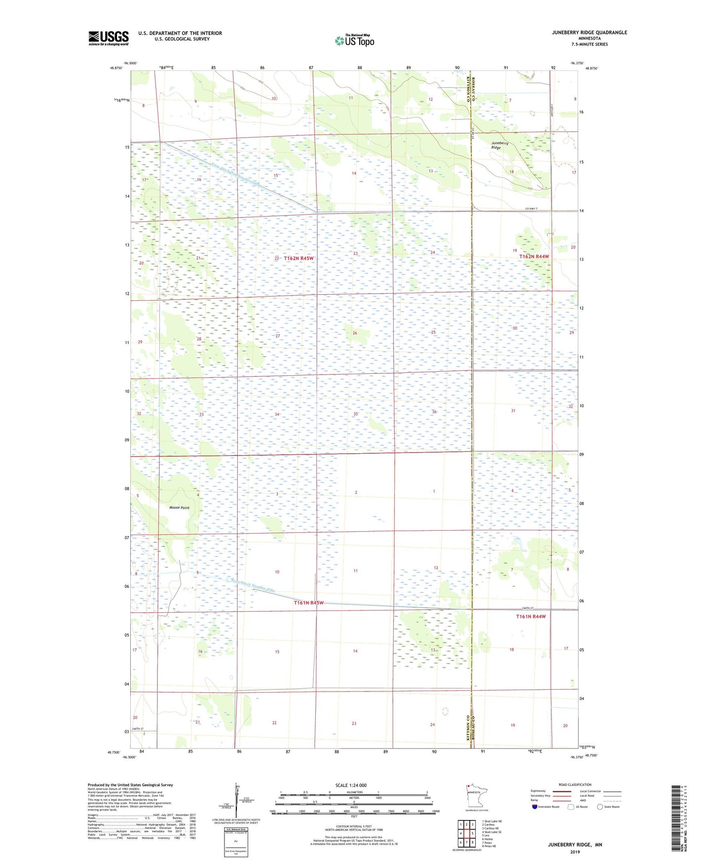 Juneberry Ridge Minnesota US Topo Map Image