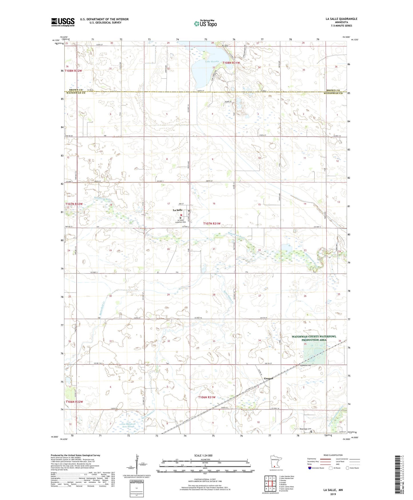 La Salle Minnesota US Topo Map Image