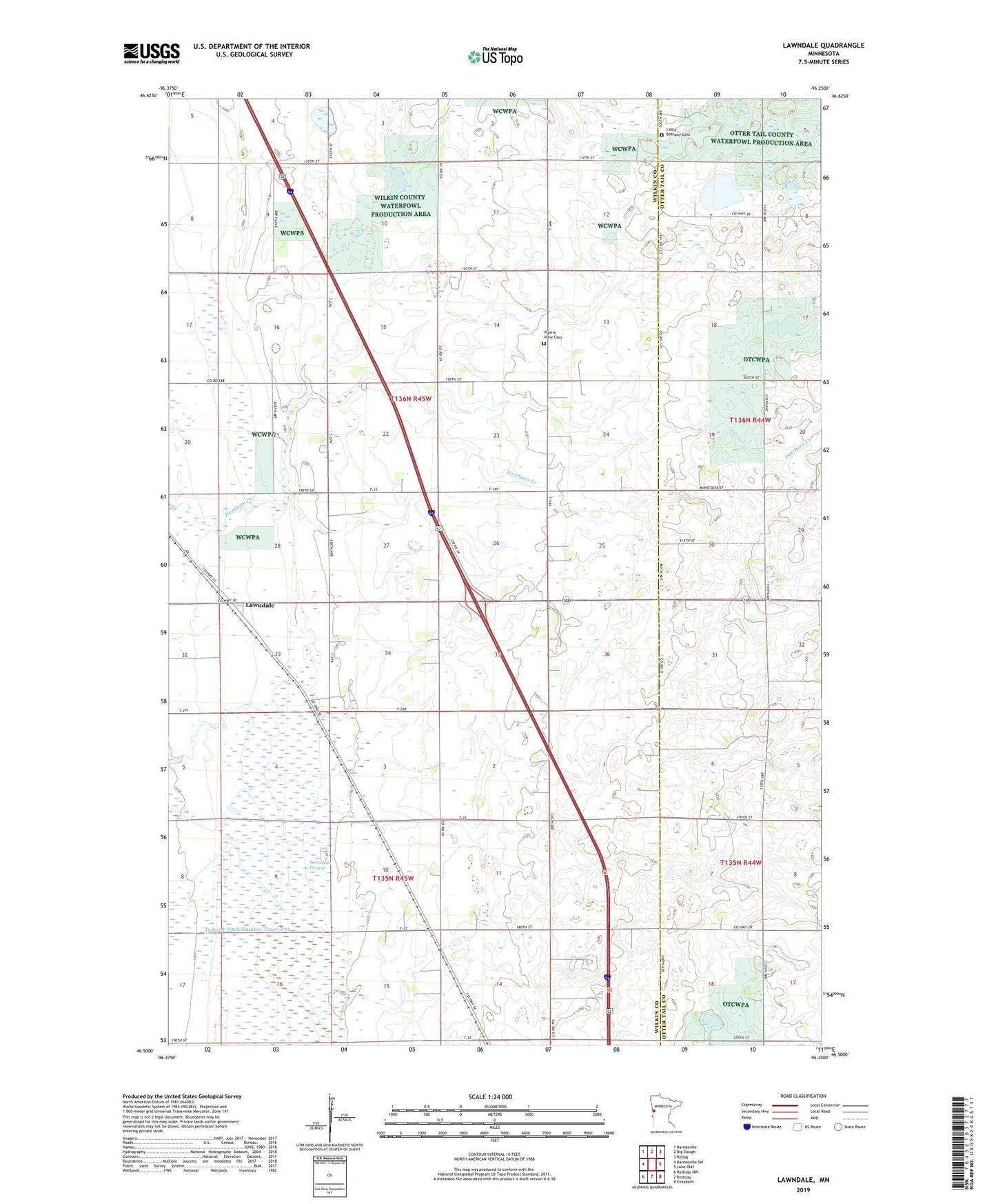 Lawndale Minnesota US Topo Map Image