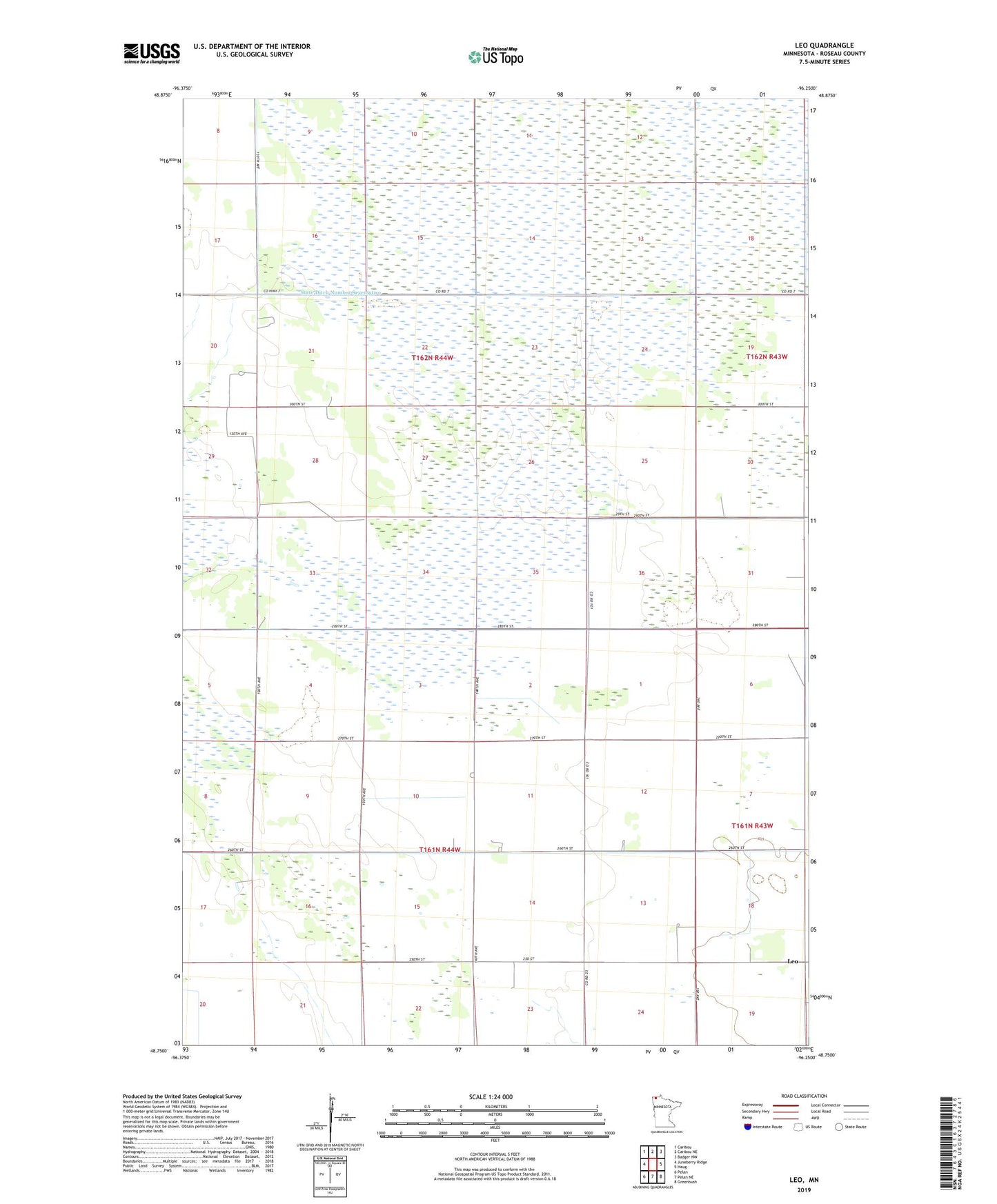Leo Minnesota US Topo Map Image