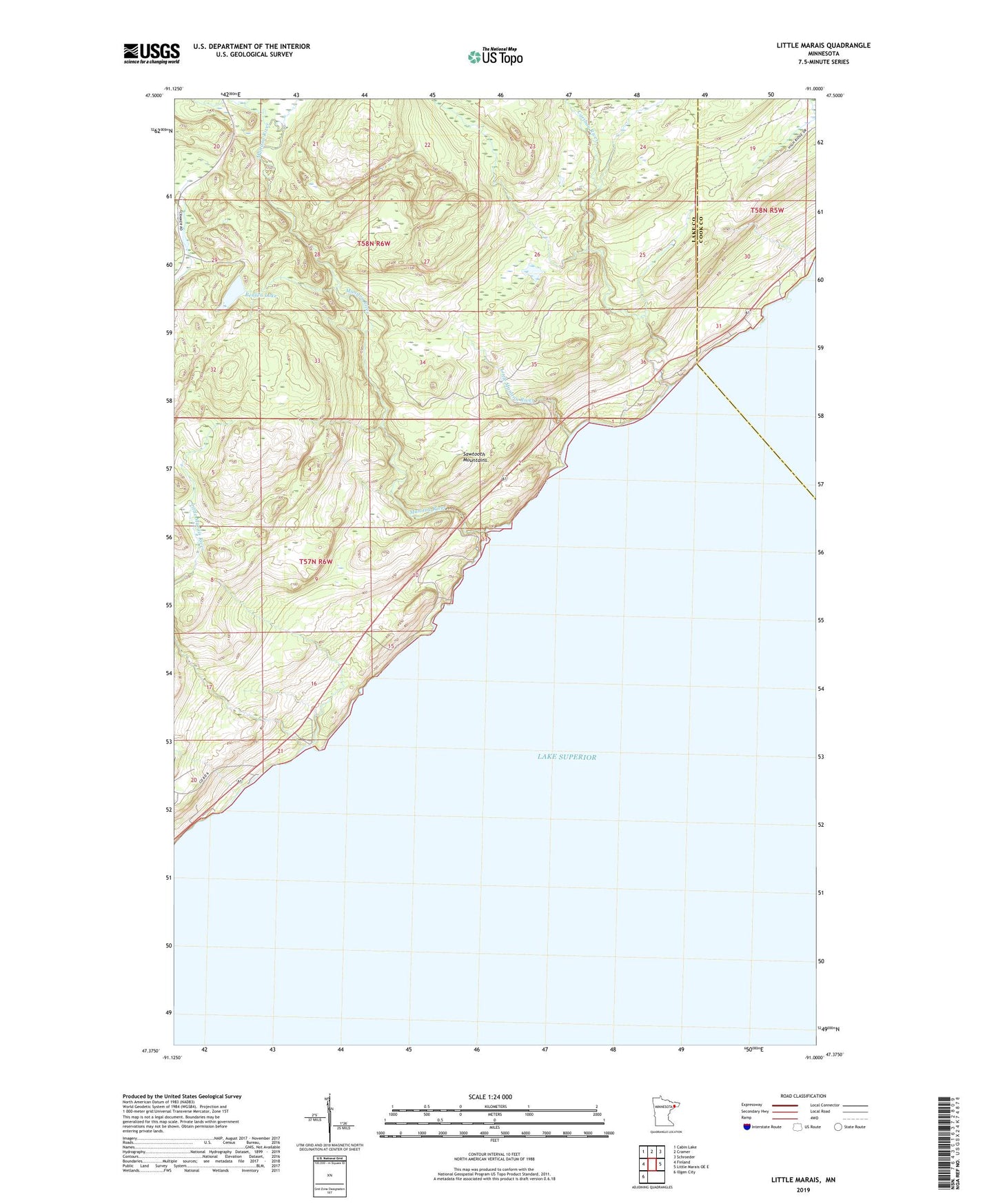 Little Marais Minnesota US Topo Map Image