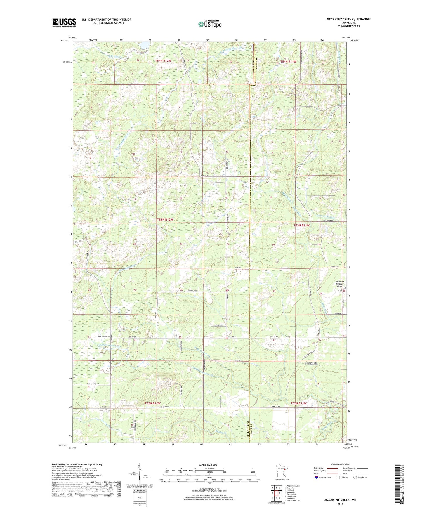 McCarthy Creek Minnesota US Topo Map Image
