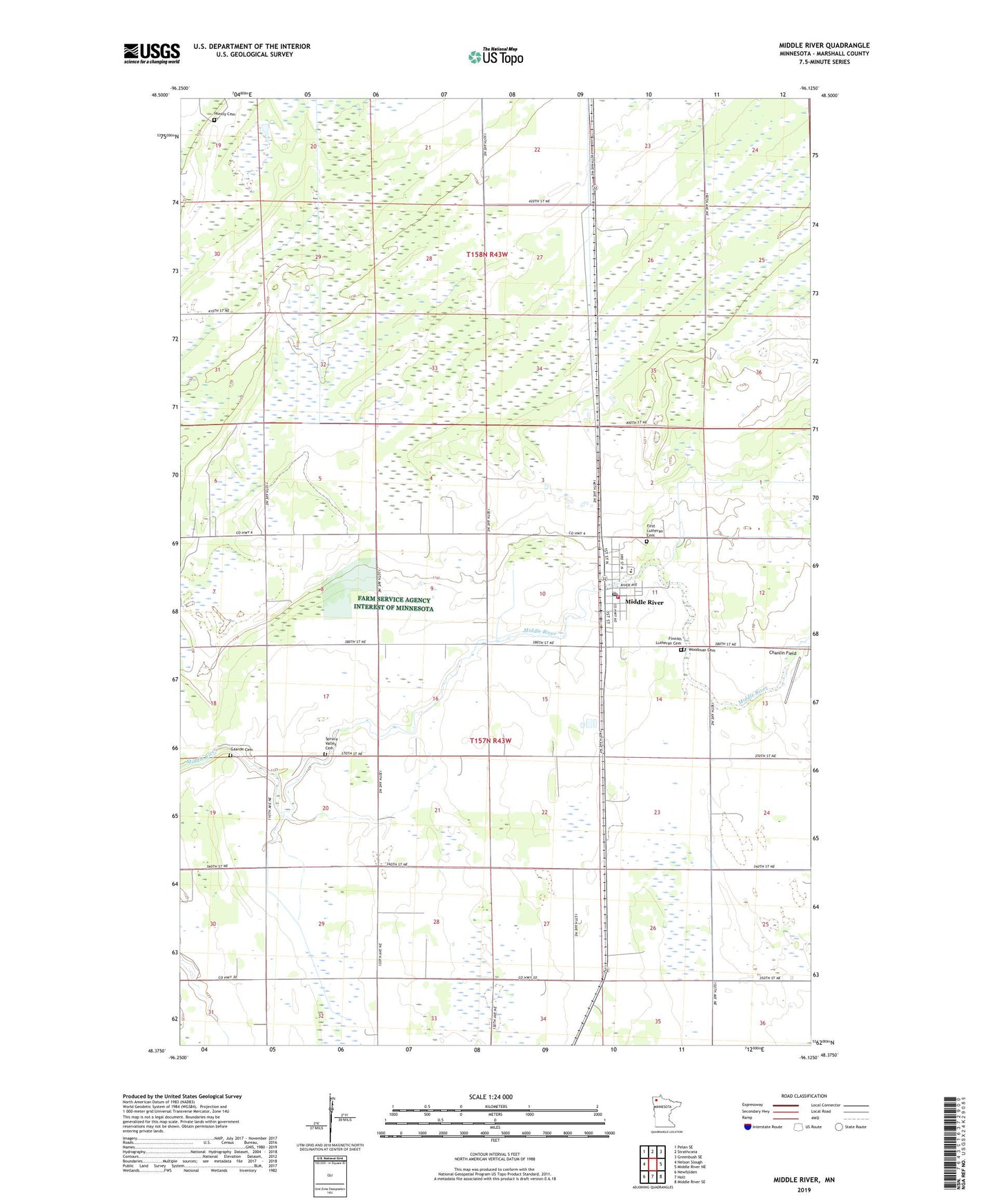 Middle River Minnesota US Topo Map Image