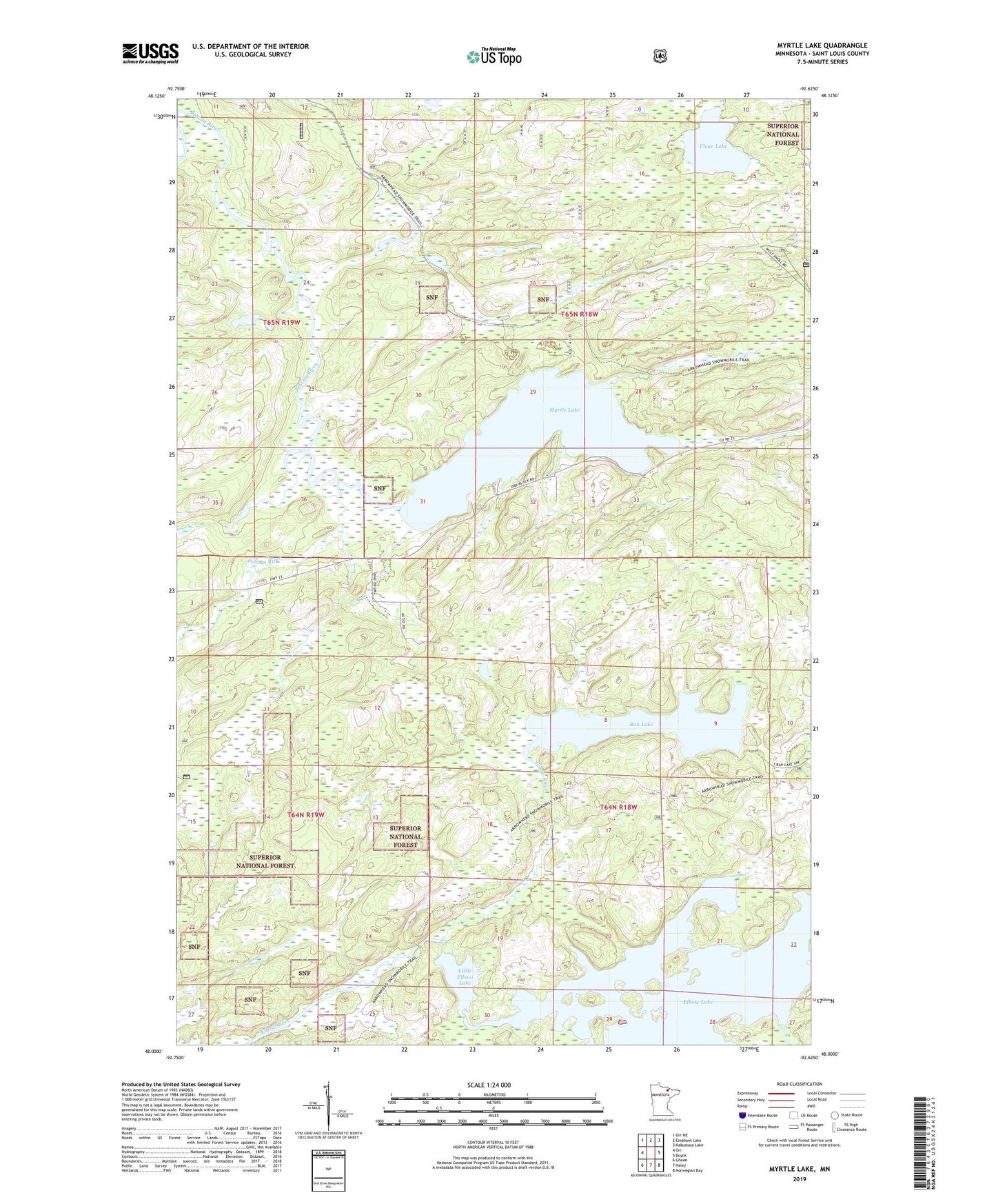 Myrtle Lake Minnesota US Topo Map Image