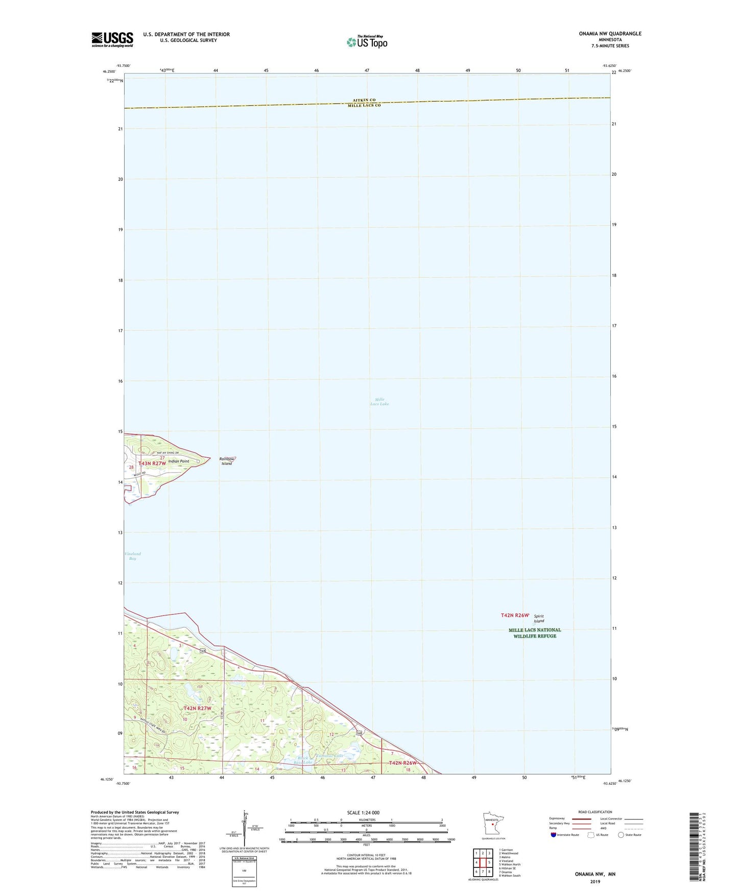 Onamia NW Minnesota US Topo Map Image