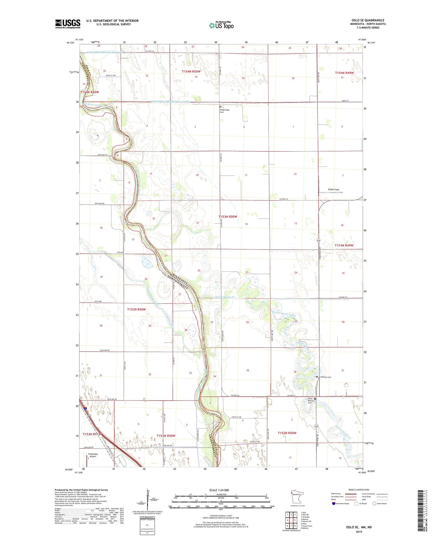 Oslo SE Minnesota US Topo Map Image