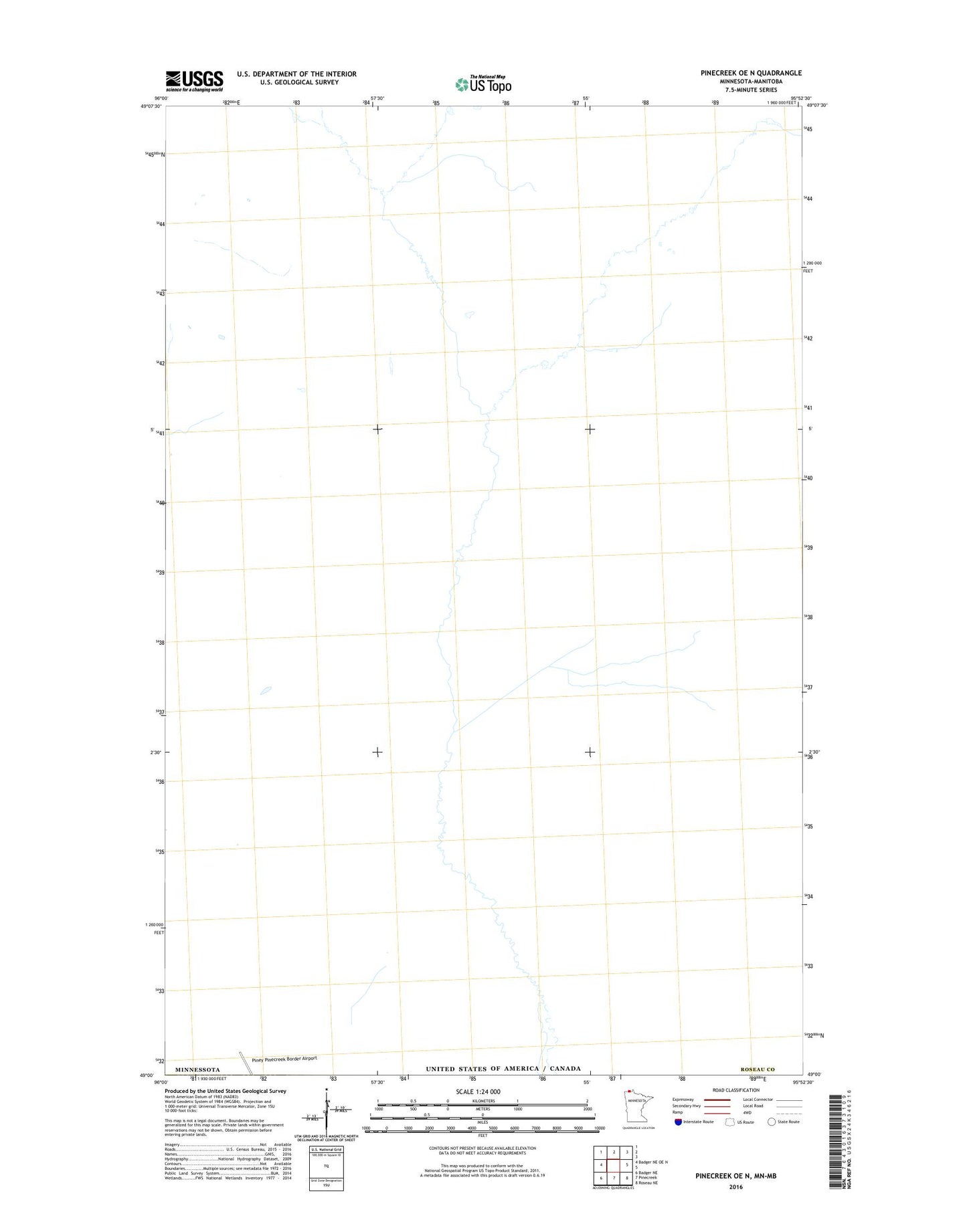 Pinecreek OE N Minnesota US Topo Map Image