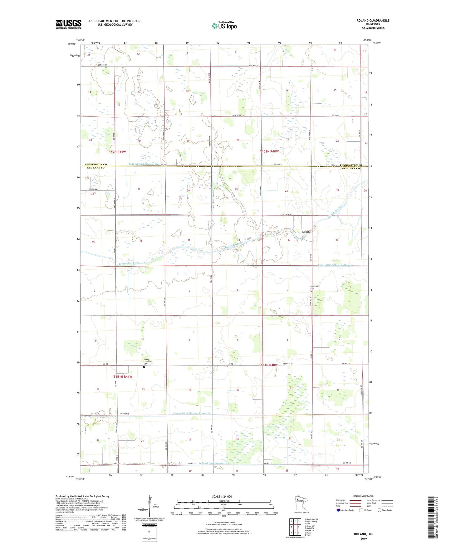Roland Minnesota US Topo Map Image