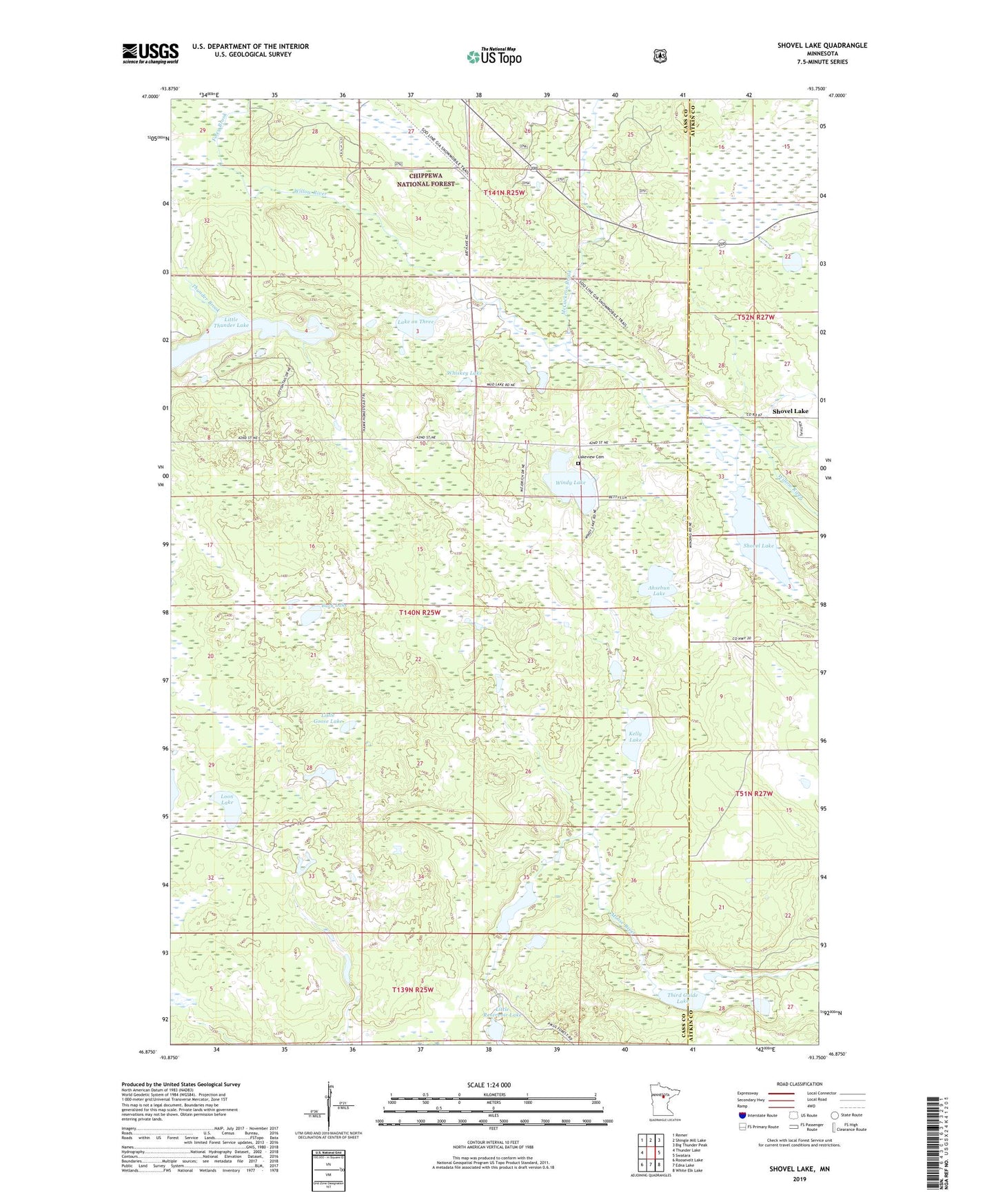 Shovel Lake Minnesota US Topo Map Image