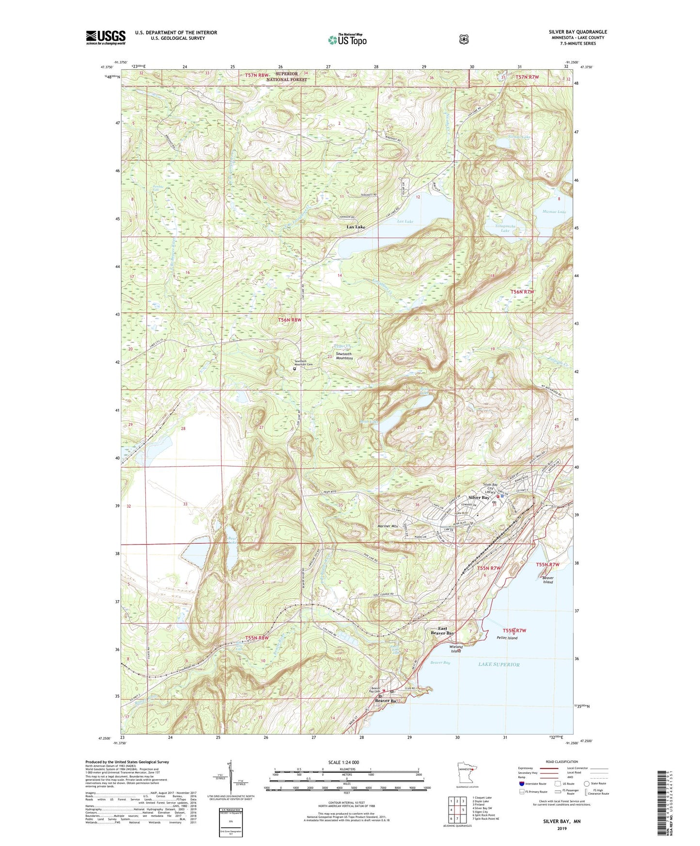 Silver Bay Minnesota US Topo Map Image