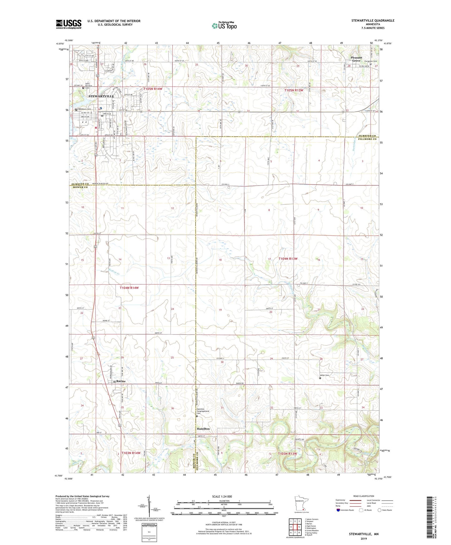 Stewartville Minnesota US Topo Map Image